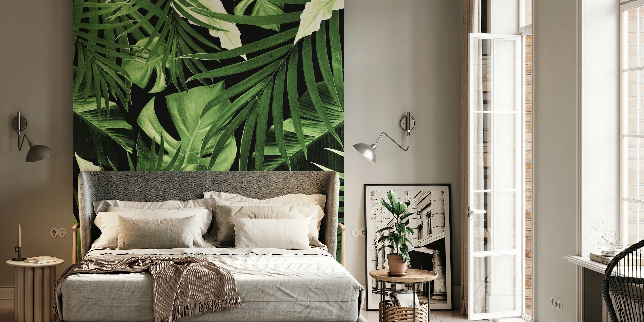Tropical Jungle Night Leaves 5 wallpaper
