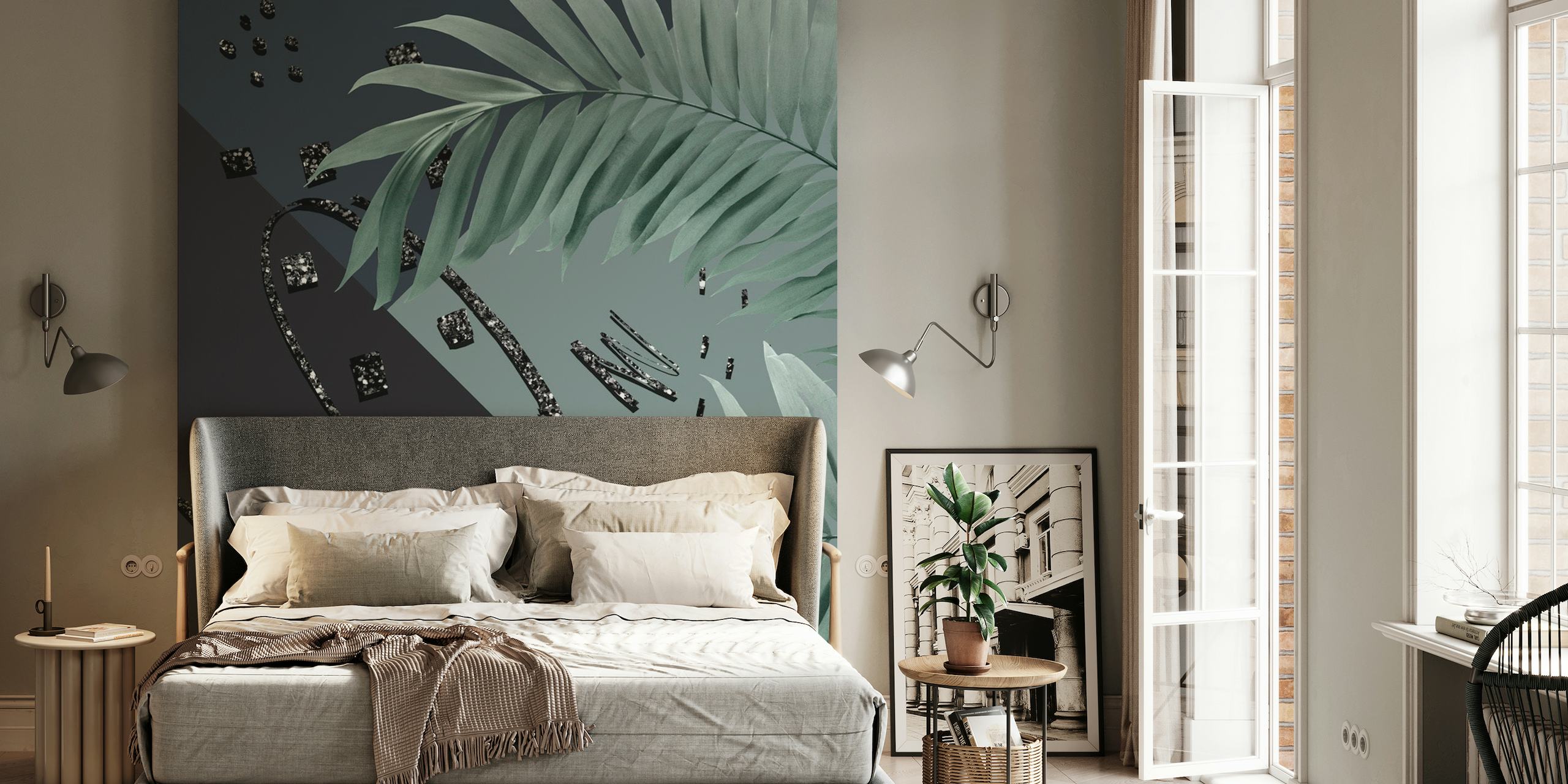 Palms Abstract Glitter 1 wallpaper