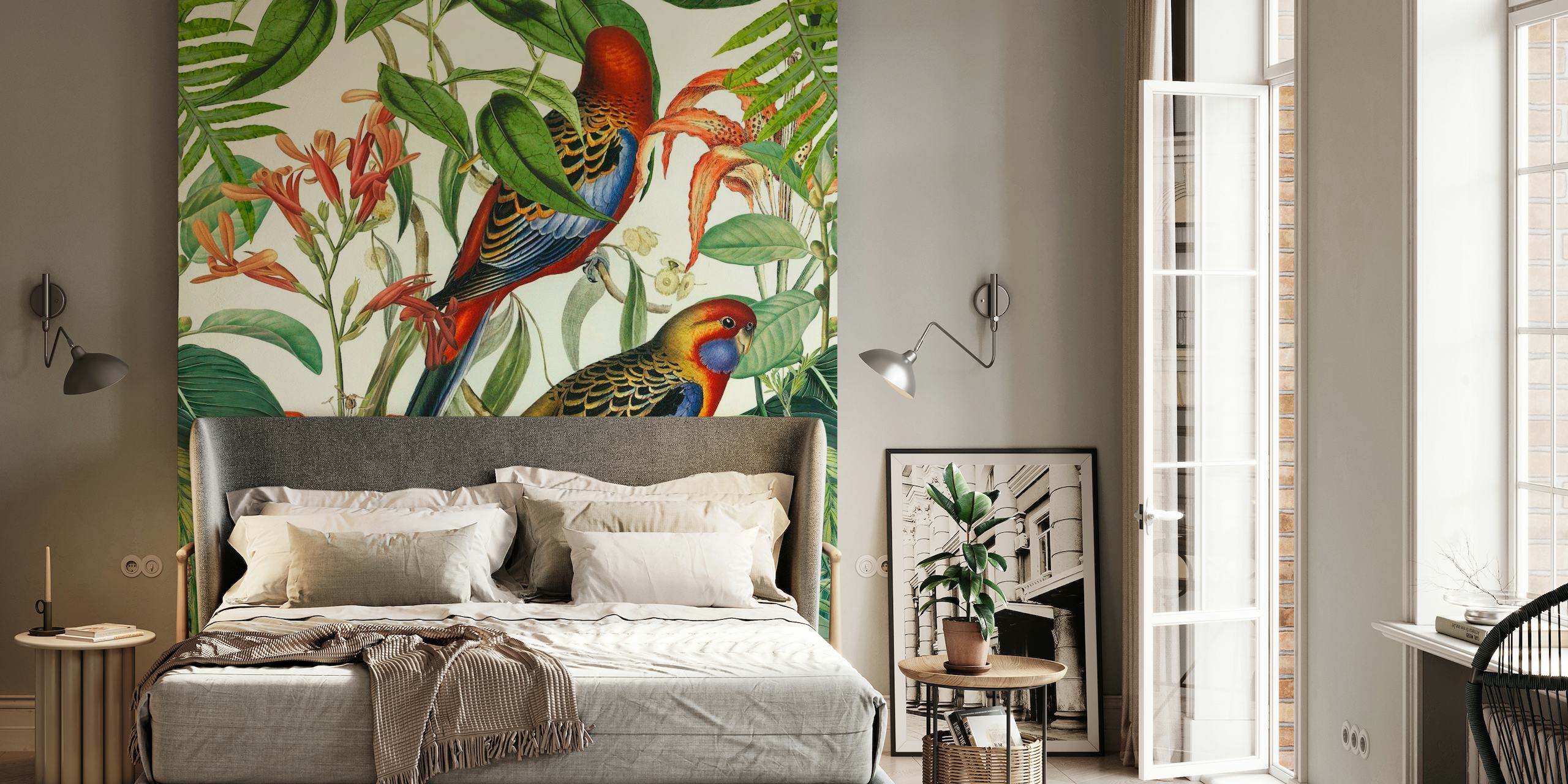 Tropical Parakeet Paradise wallpaper
