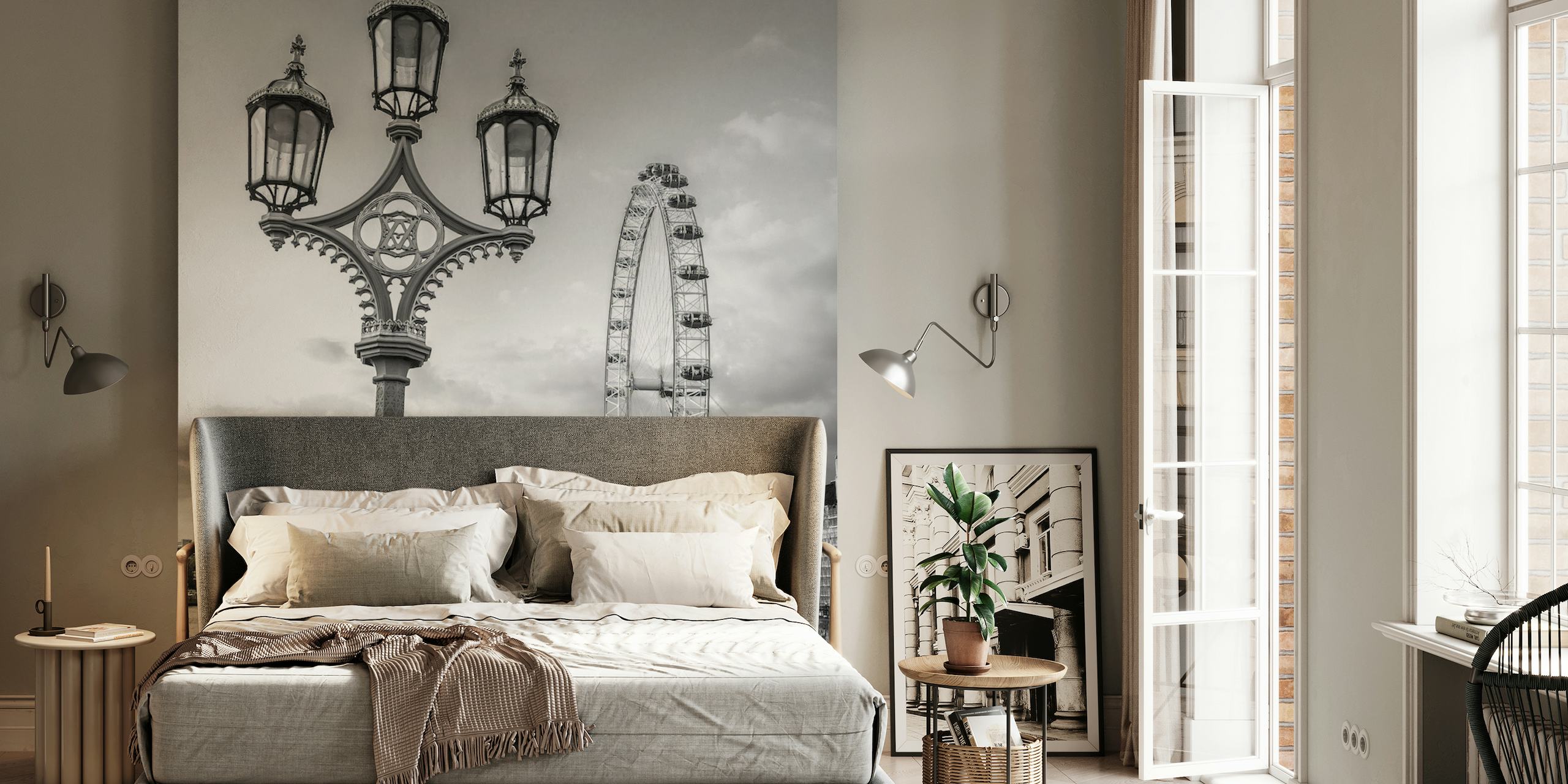Street Lamp and the London Eye wallpaper