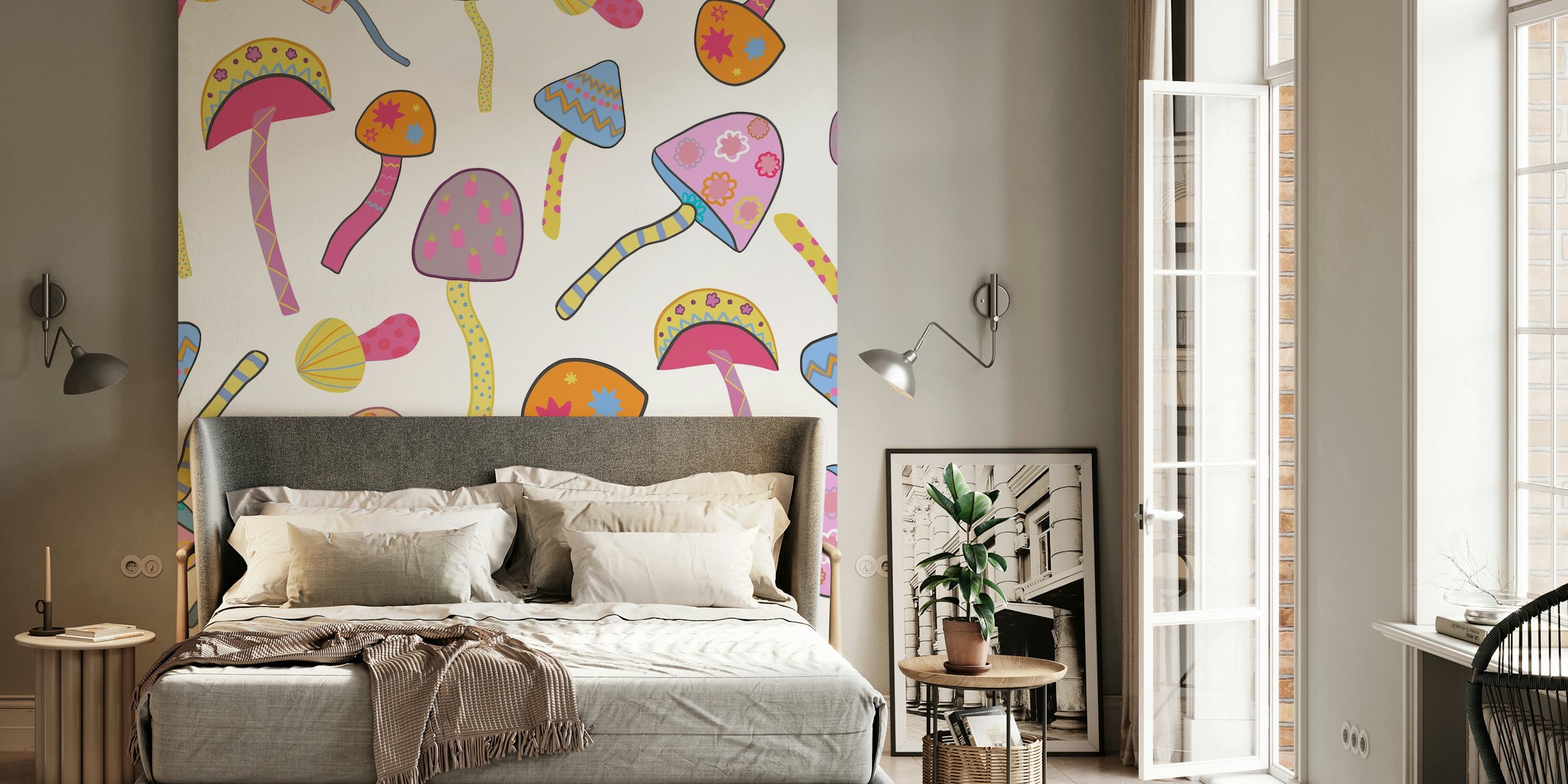 Magical mushrooms wallpaper σε ένα δωμάτιο