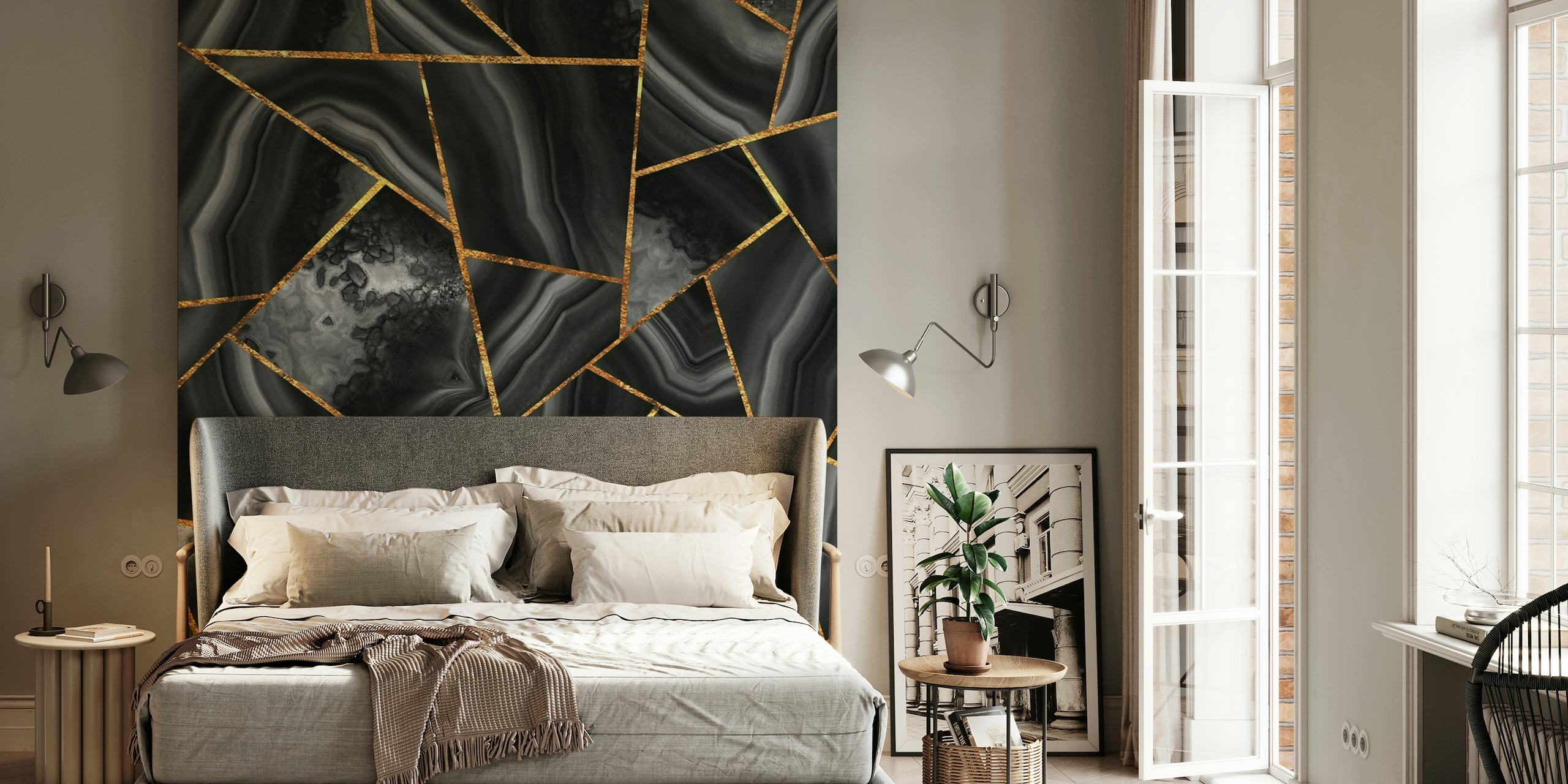 Black Night Agate Gold 2 wallpaper