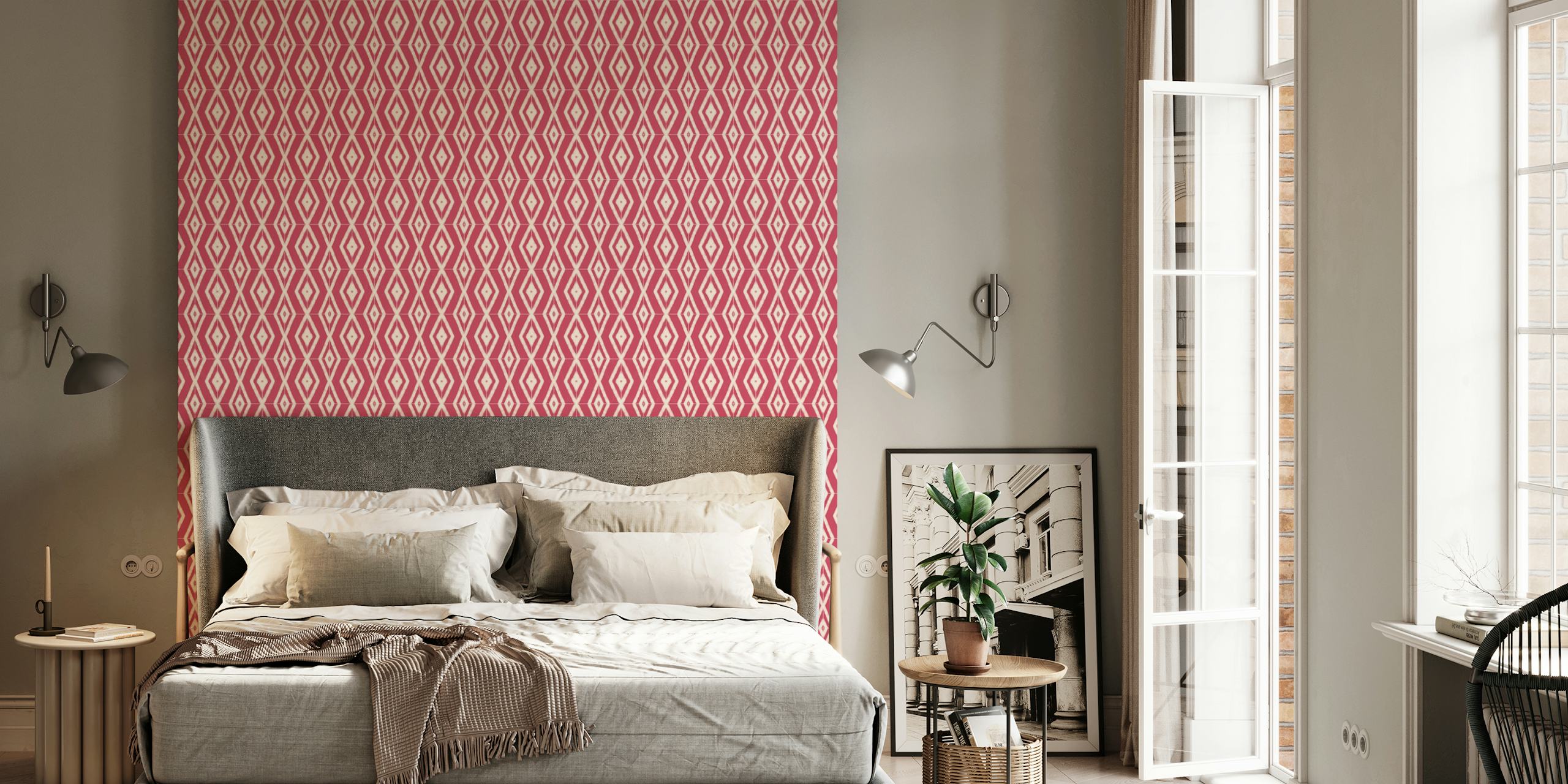Papier peint Rustic Rhubarb Classic Tiles dans une pièce