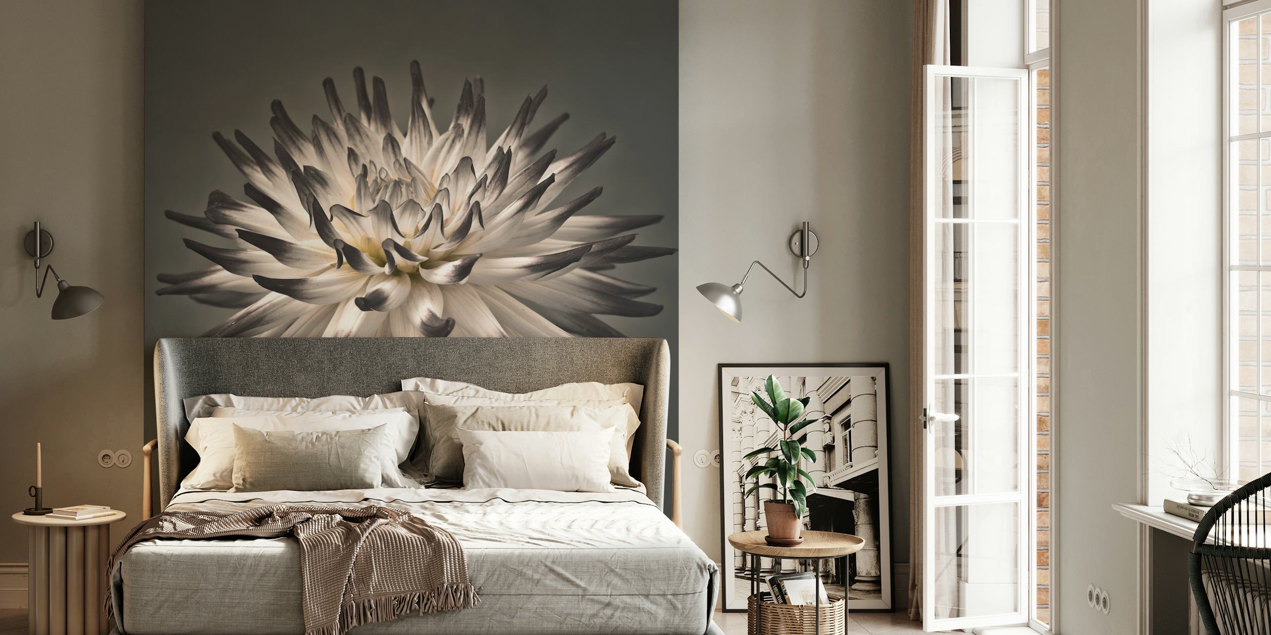 Papel pintado Delicate Dahlia en una habitación