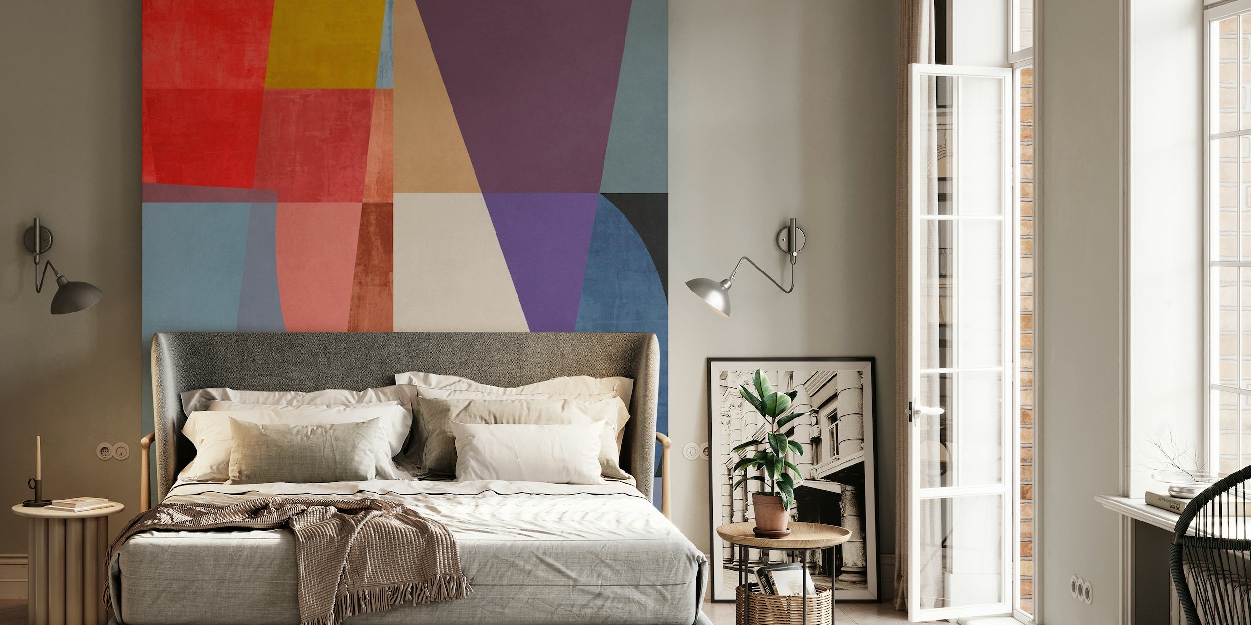 Abstract Geometric Square behang