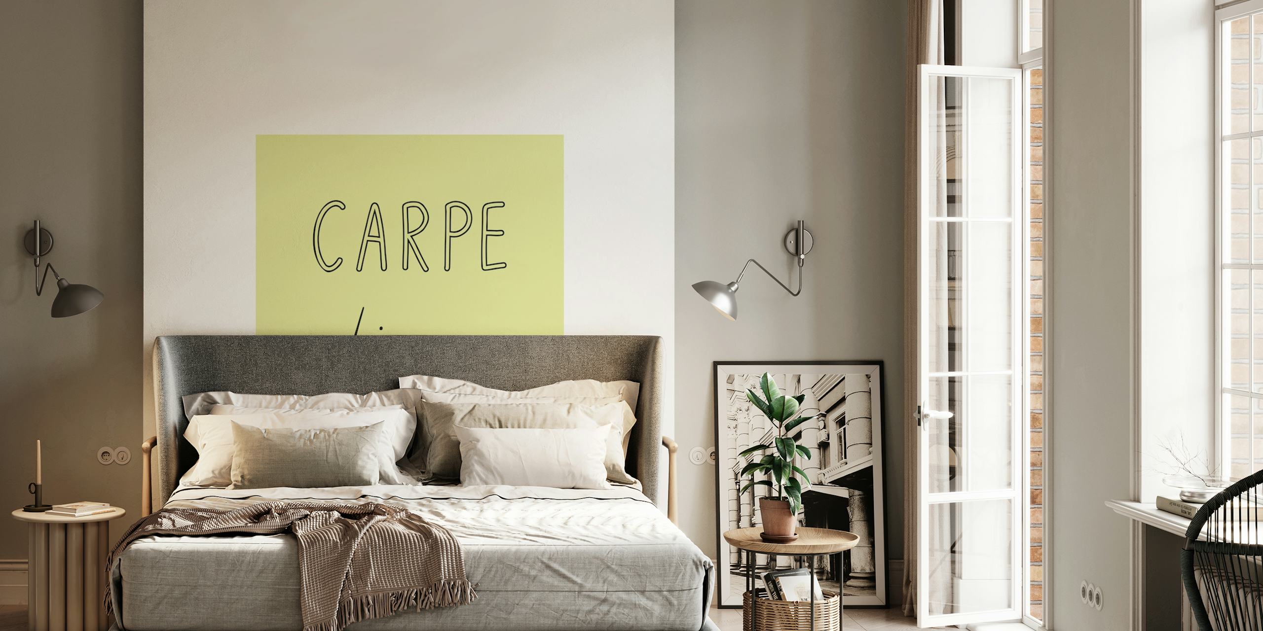 Carpe Diem memo light green tapet i et rom