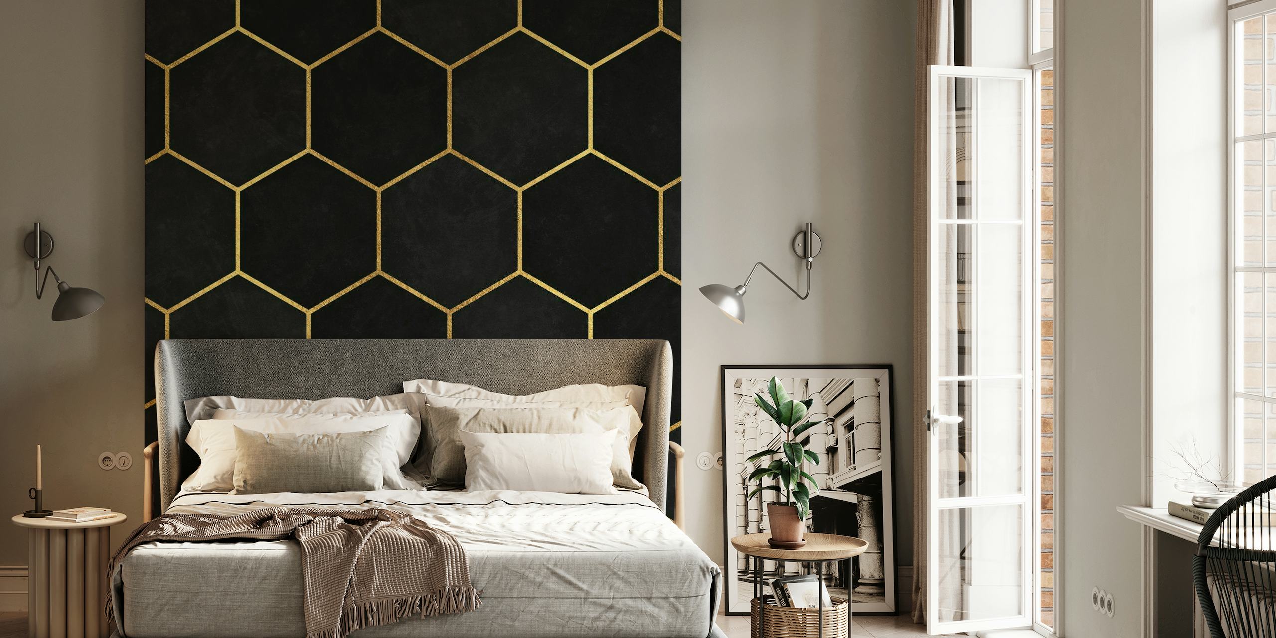 Black Hexagons wallpaper