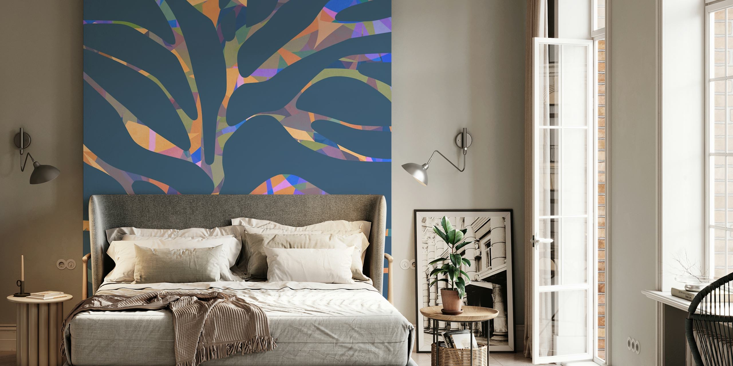 Aquarium Tree 2-tapet som viser levende, abstrakte mønstre som ligner undervannsflora.