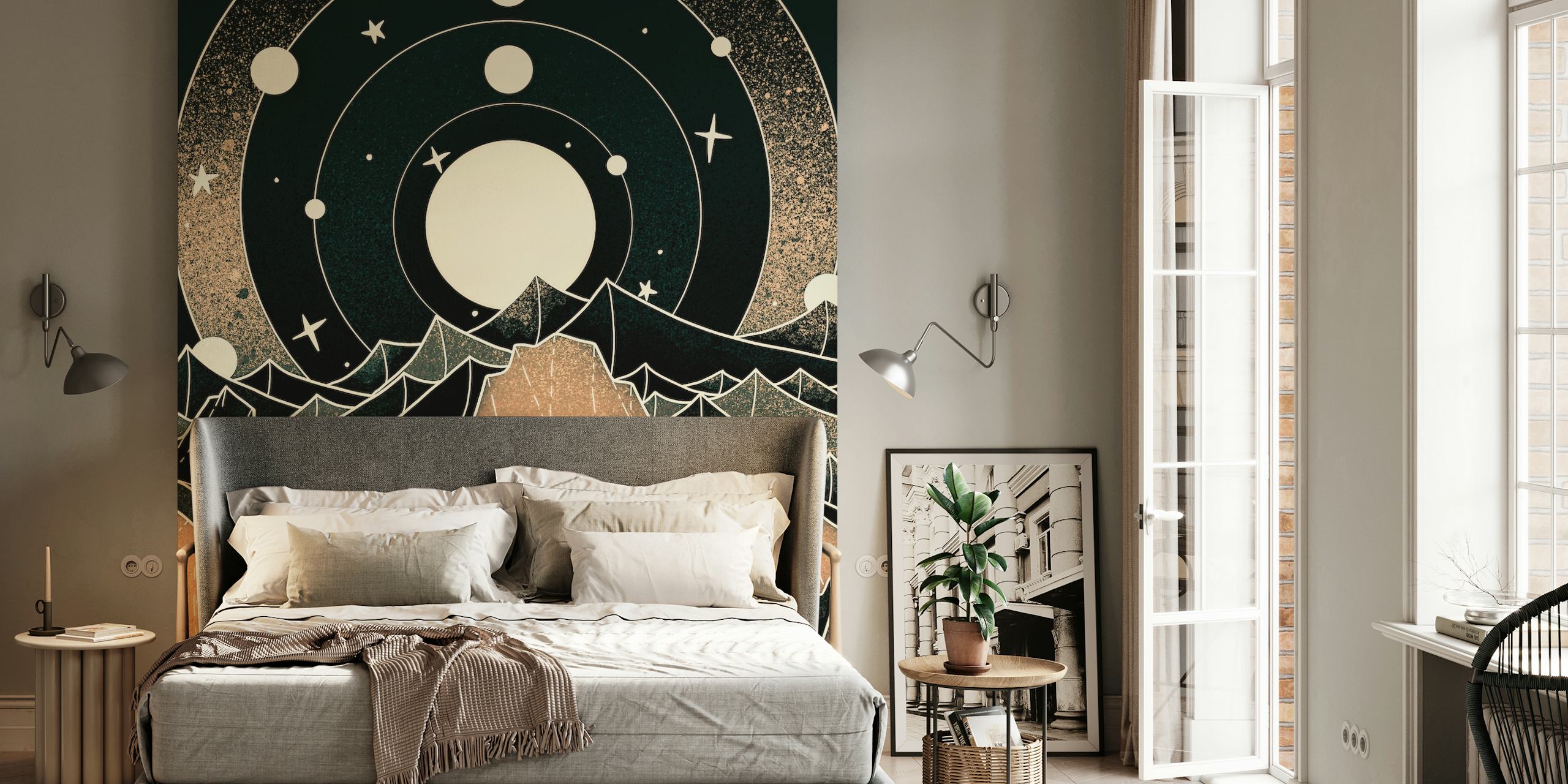 papier peint The circle constellations dans une pièce stylée