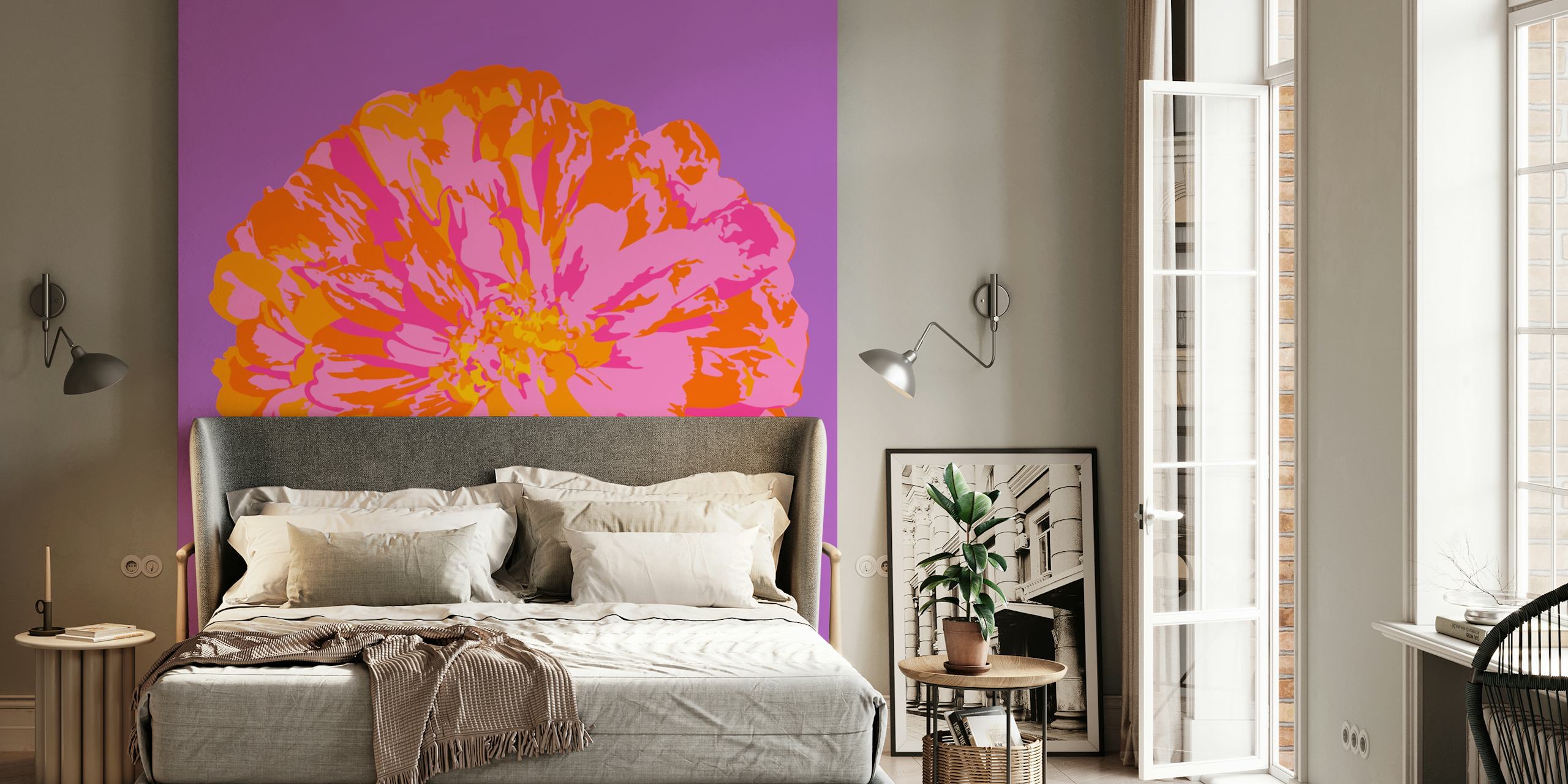 Chrysanthemums Floral Ταπετσαρία Σε Ένα Δωμάτιο