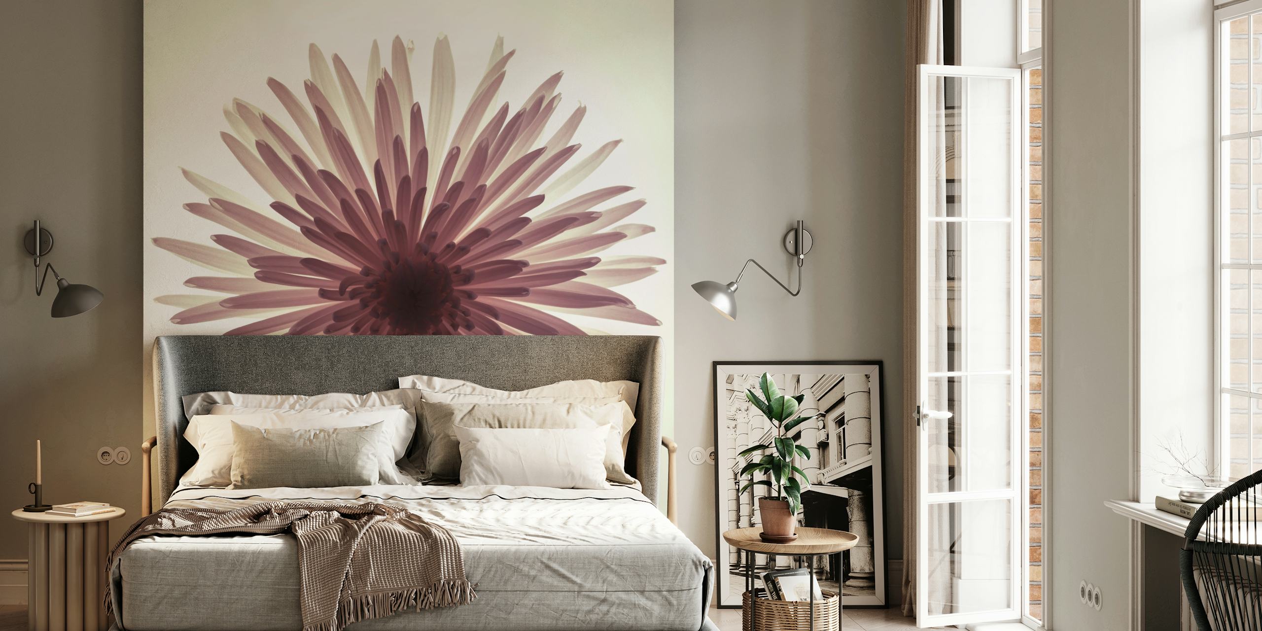 Papier peint Glowing Chrysanthemum dans une pièce
