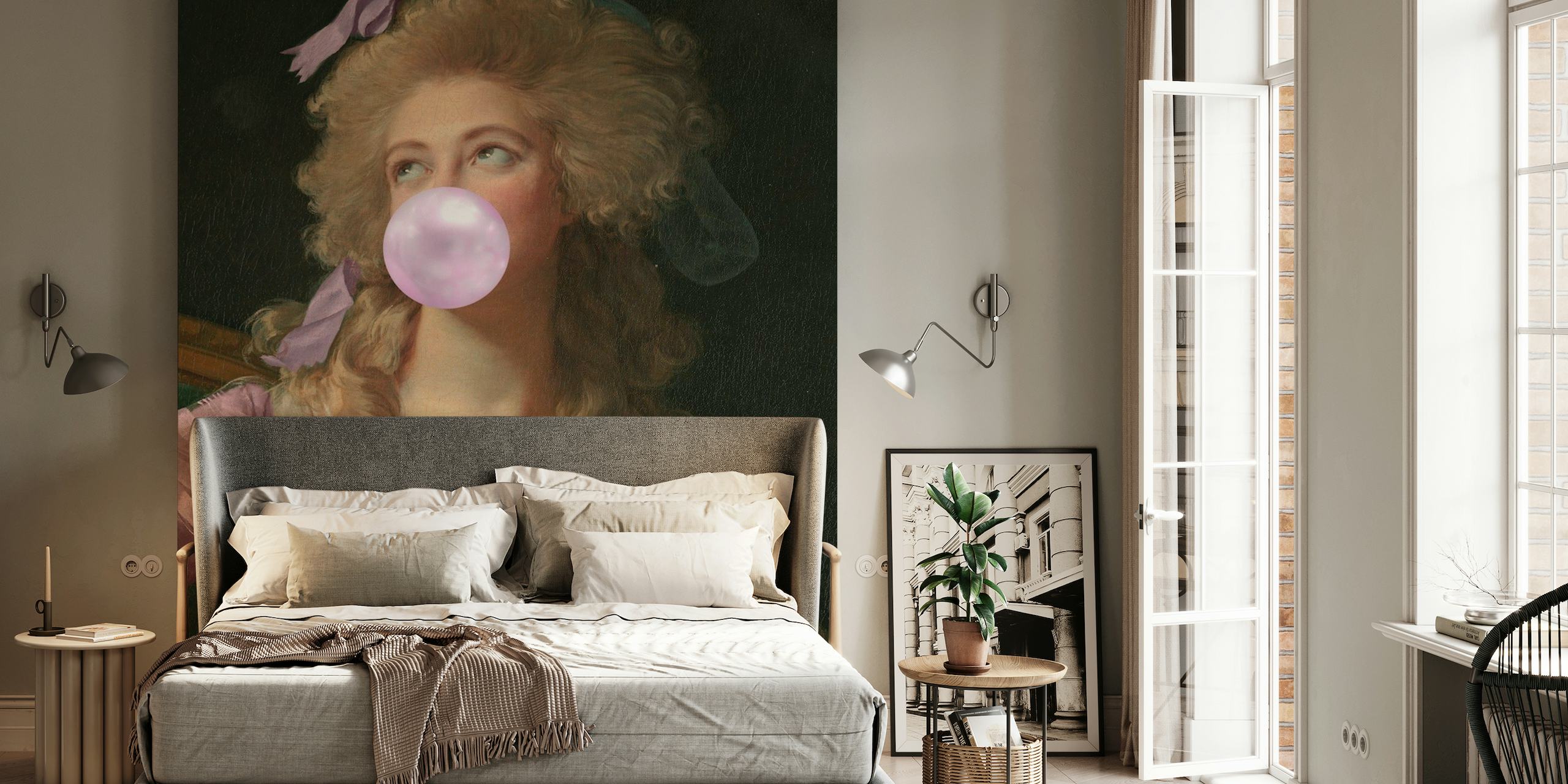 Lavender Lady with Bubble Gum wallpaper