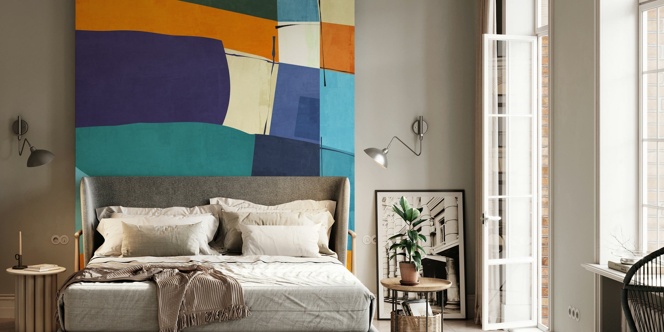 Patchwork Quilt 1 wallpaper design in a room