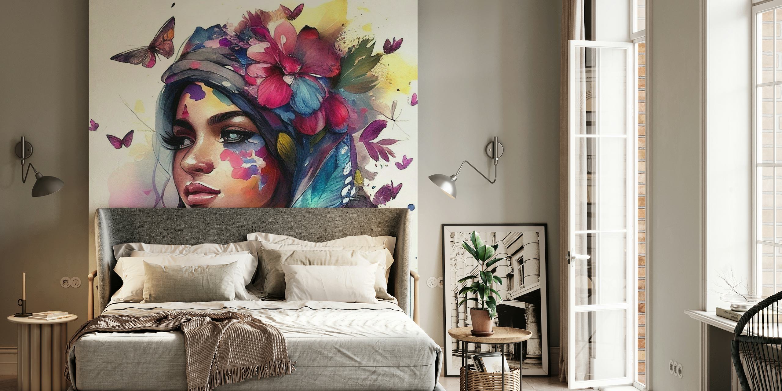 Watercolor Floral Arabian Woman #9 wallpaper