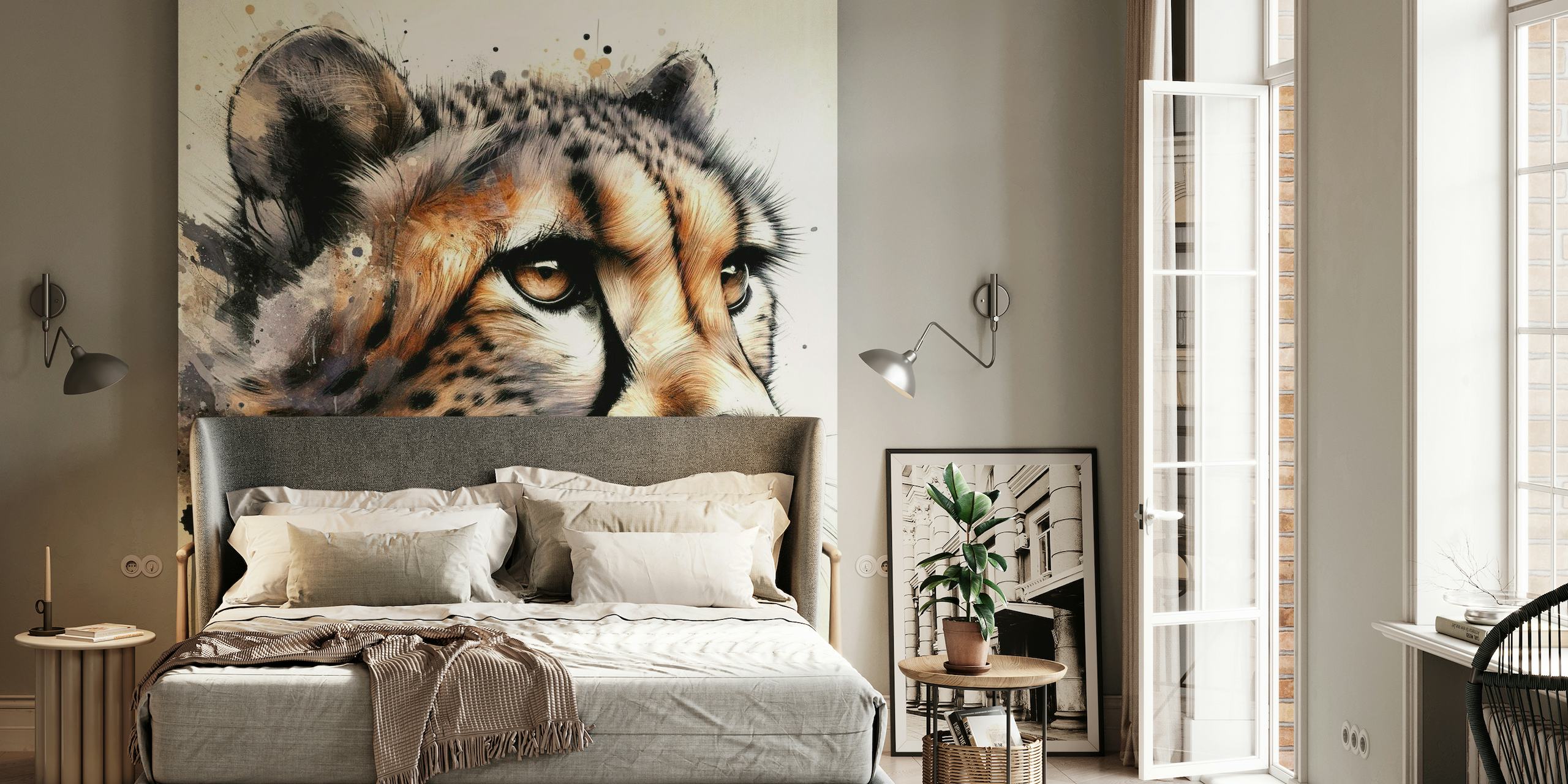 Watercolor Cheetah papel de parede