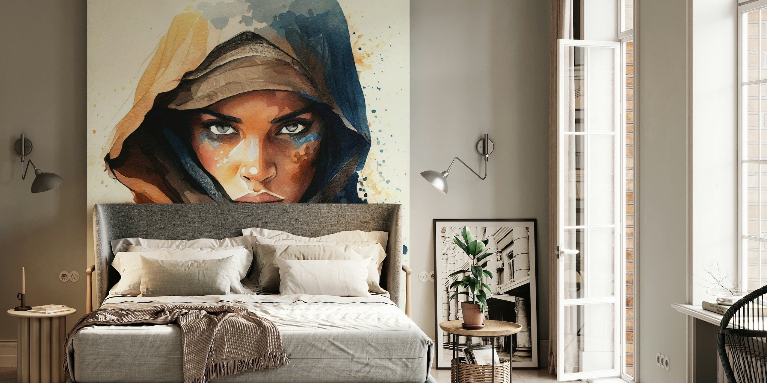 Watercolor Tuareg Woman #1 wallpaper