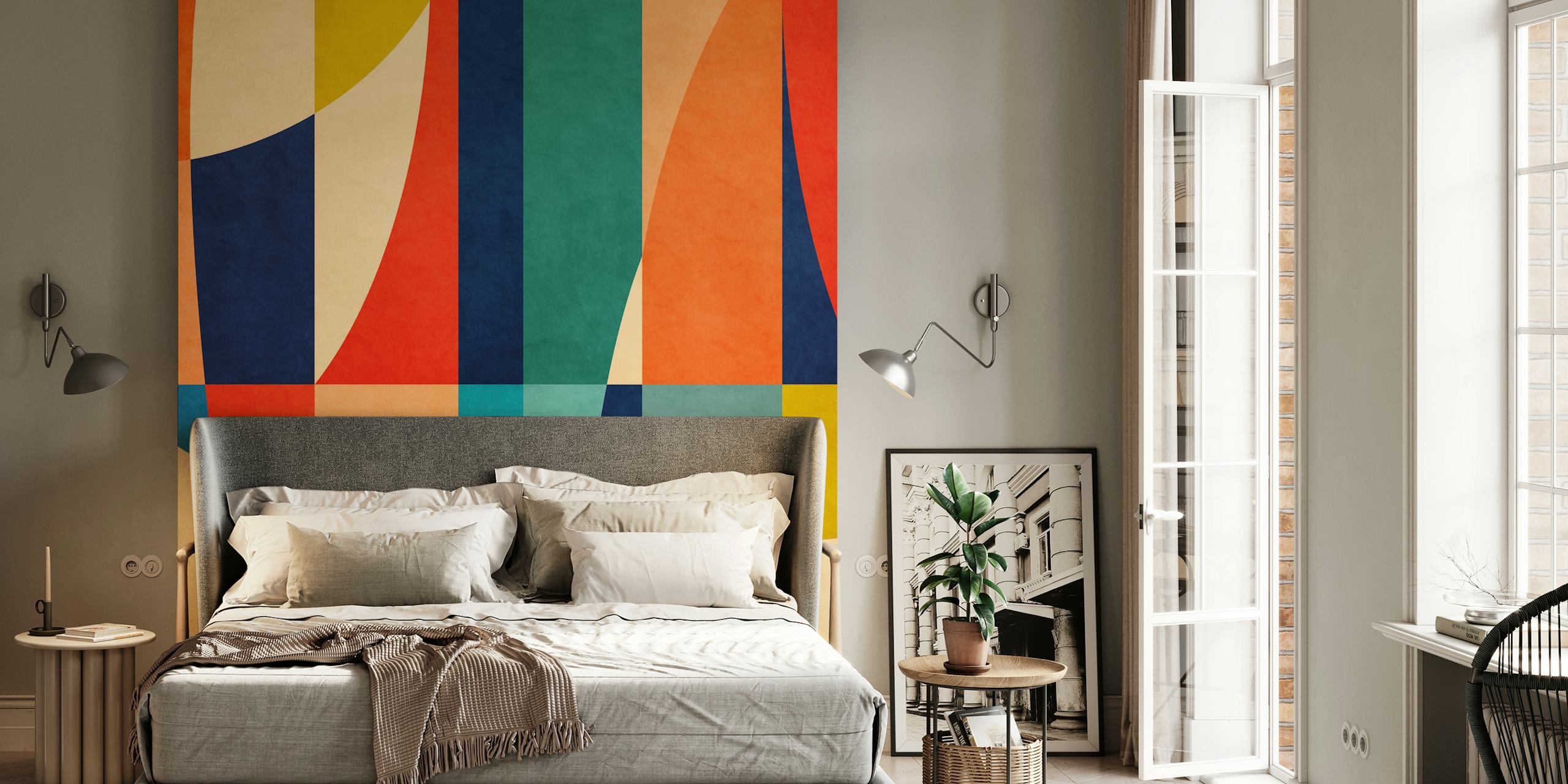 Bunte geometrische Muster Tapete in verschiedenen Farben