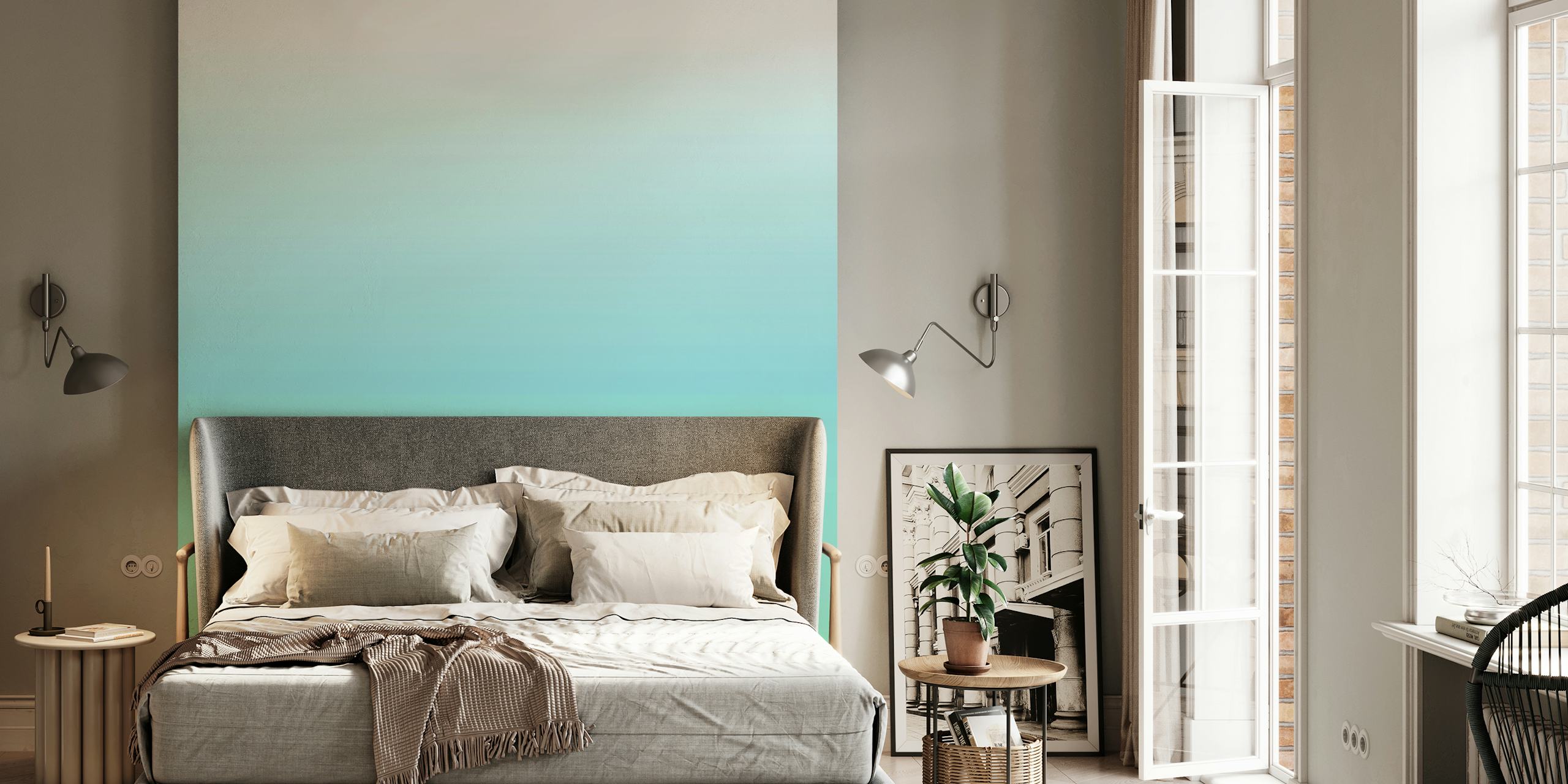 Mint and blue gradient wallpaper showcasing soft color transitions