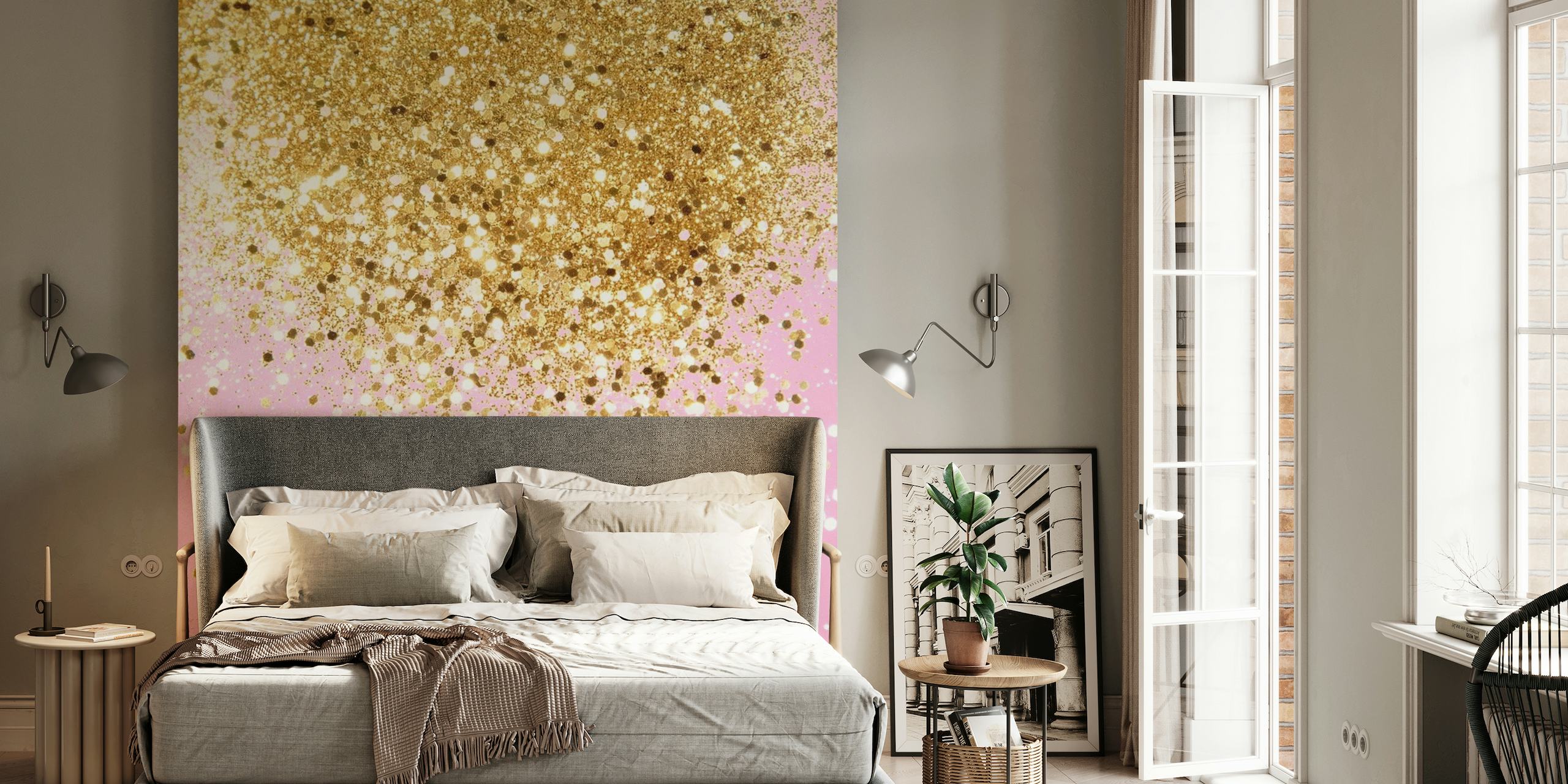 Gold Pink Glitter 1 wallpaper