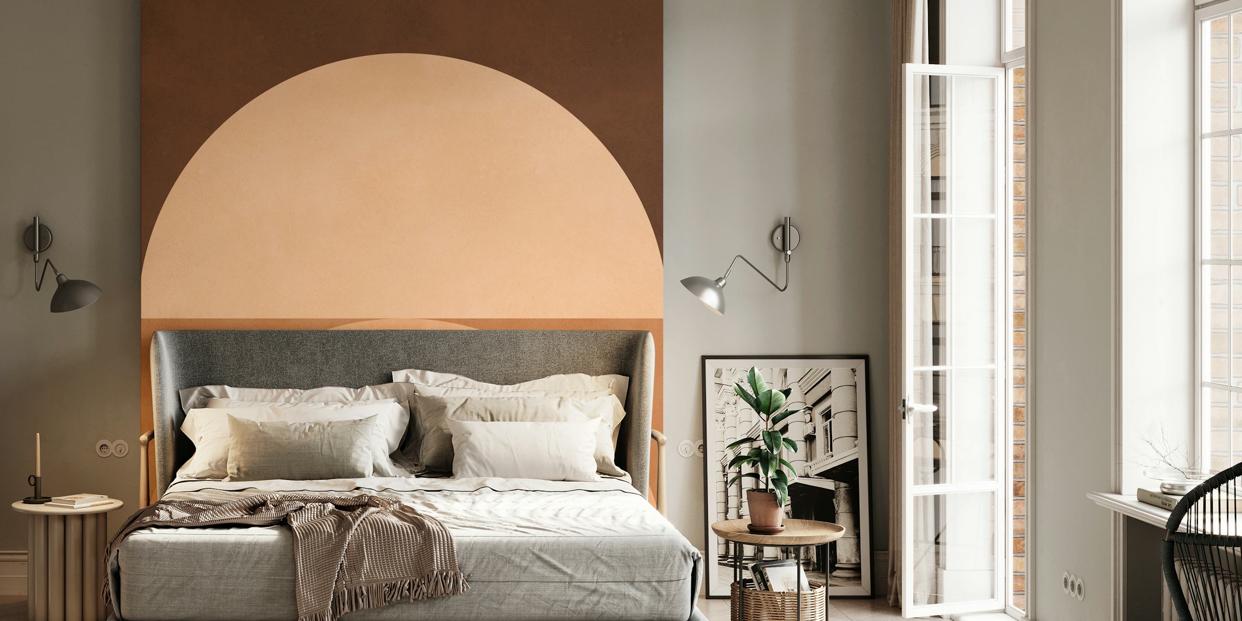 Tribal shapes 16 wallpaper in a room