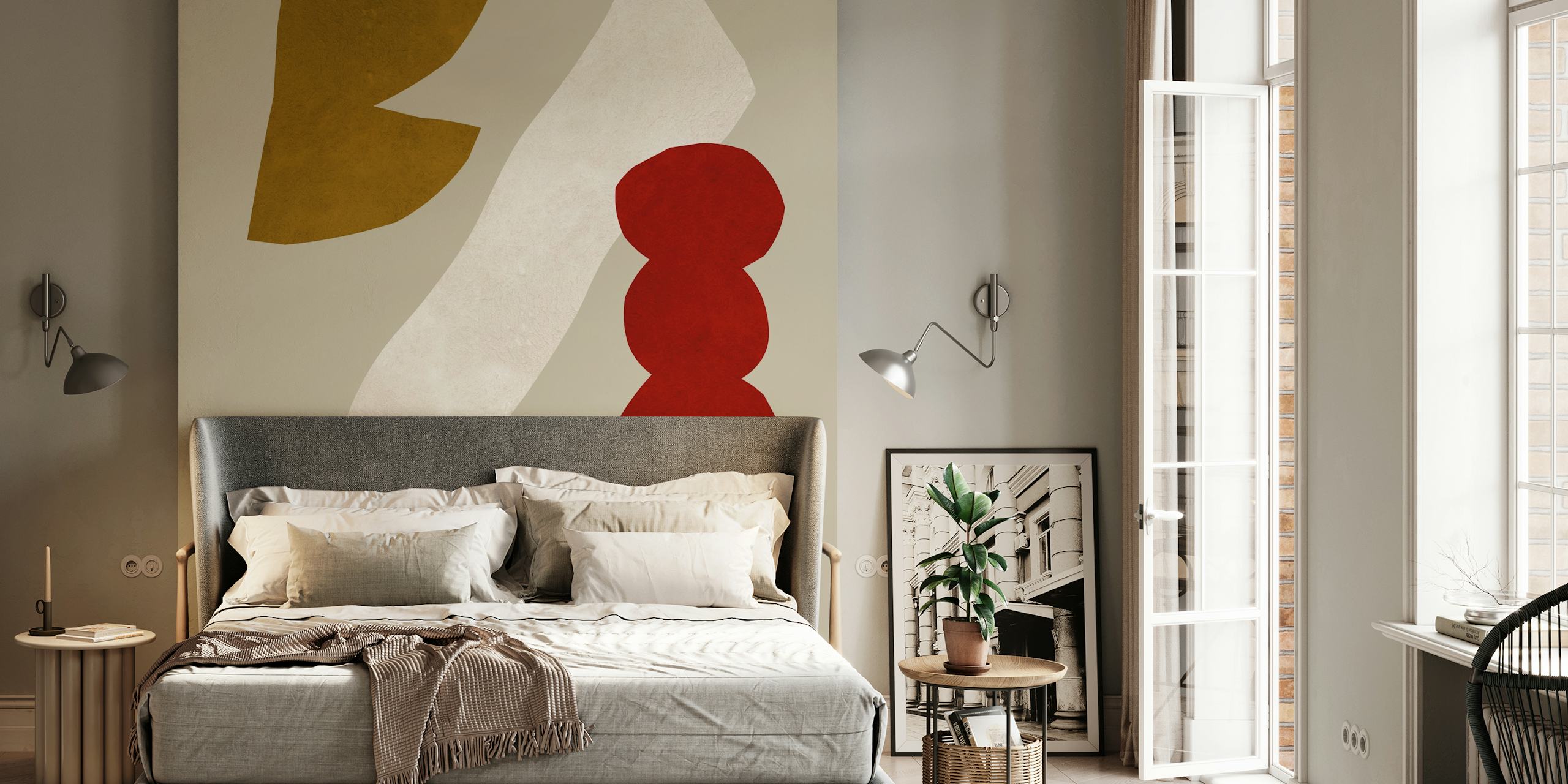 Expressionist harmony 6 wallpaper in een kamer