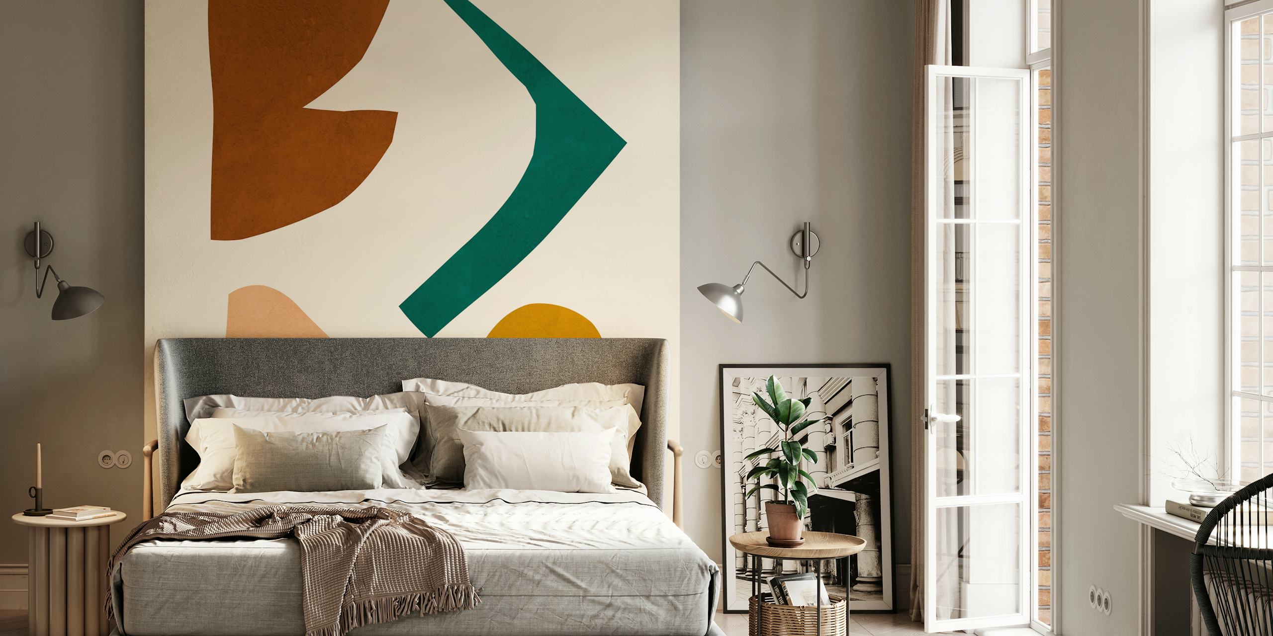 Fargerik tapetdesign i et rom