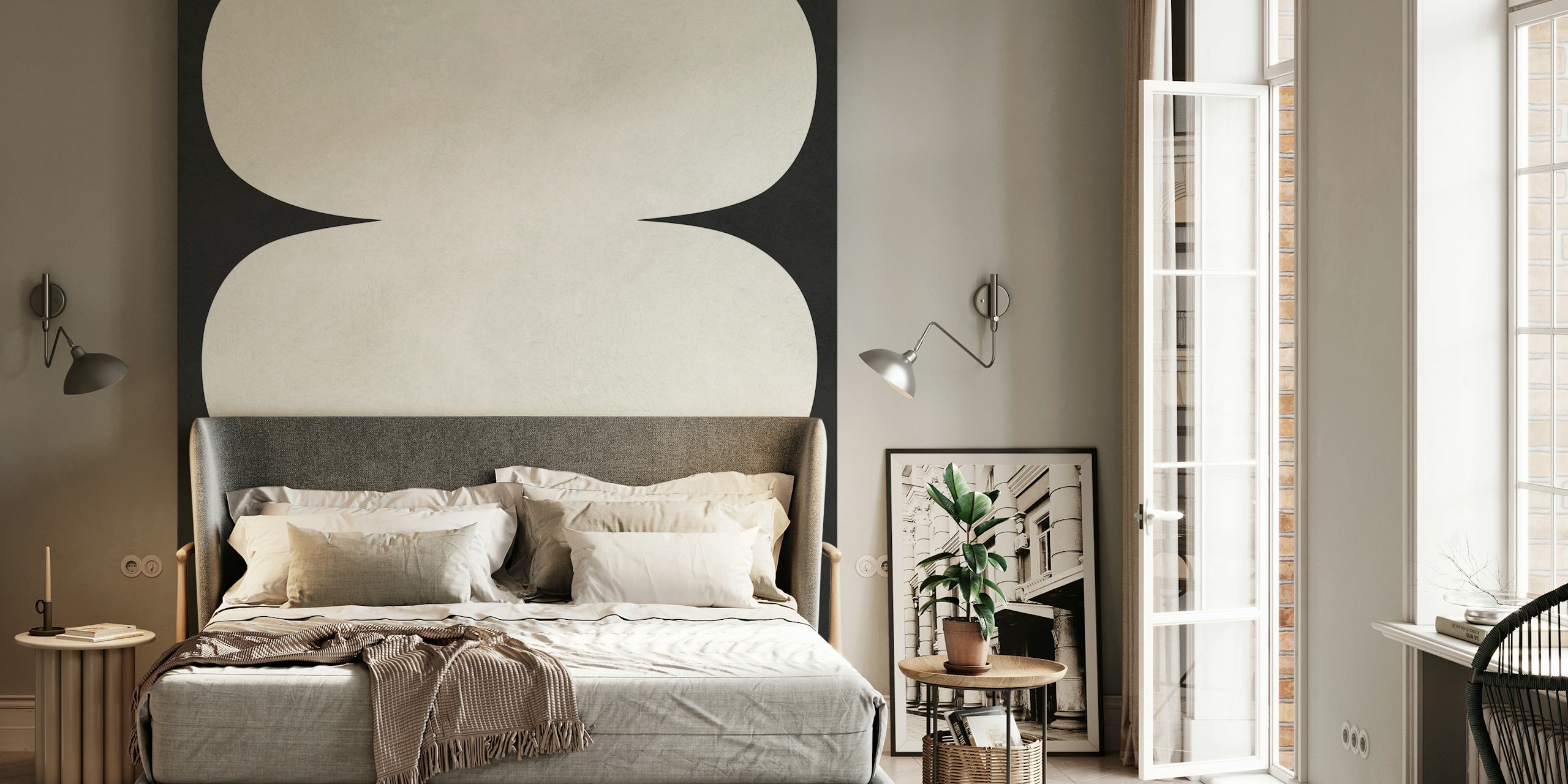 Tribal shapes 26 wallpaper weergegeven in een kamer