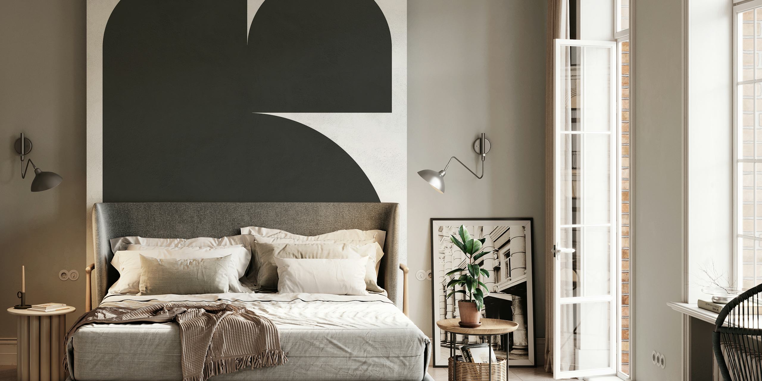 Black and white geometric shapes wallpaper