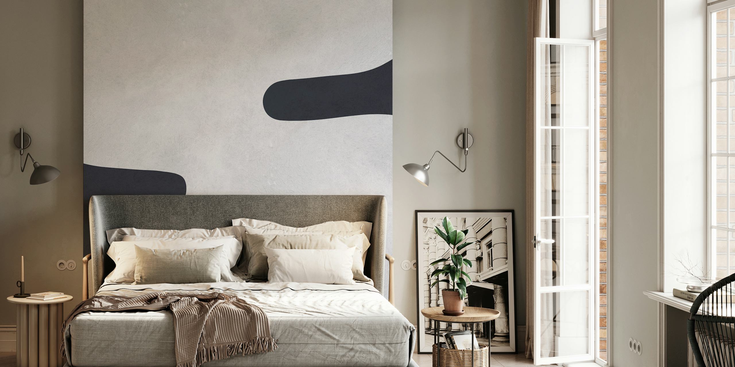 Ταπετσαρία Black and white shapes σε ένα δωμάτιο