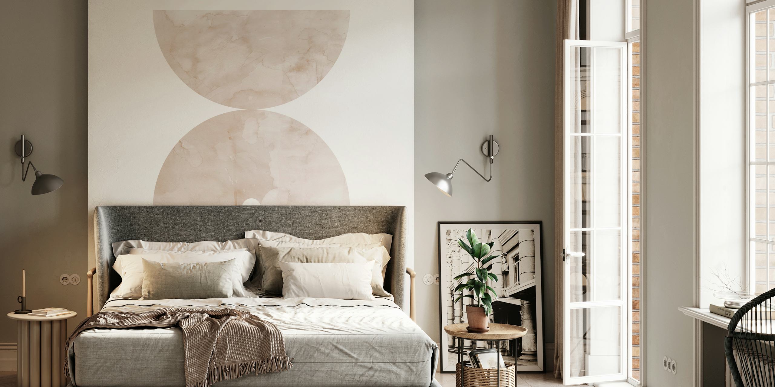 Watercolor Circles 01 tapetti huoneessa