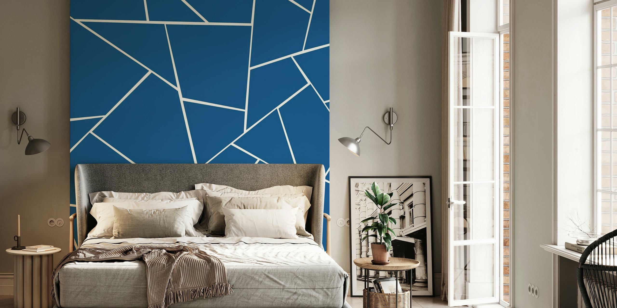 Classic Blue Geometric Glam 1 wallpaper