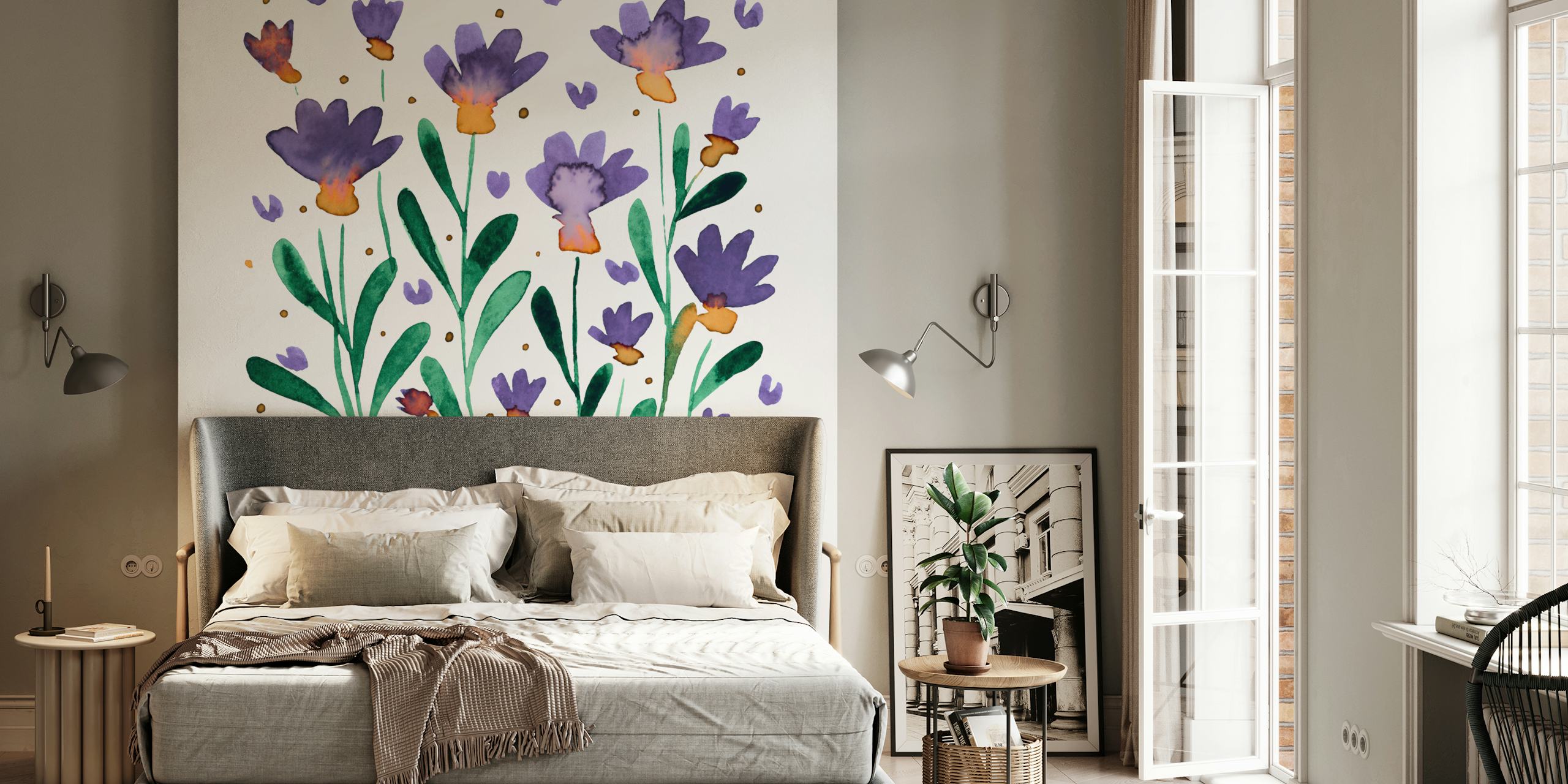 Forget me not flowers papel tapiz en una habitación