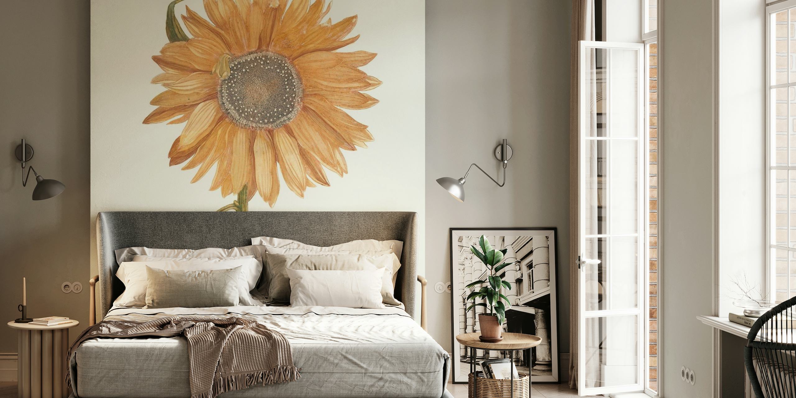 Sunflower - Vintage painting - ASTER wallpaper