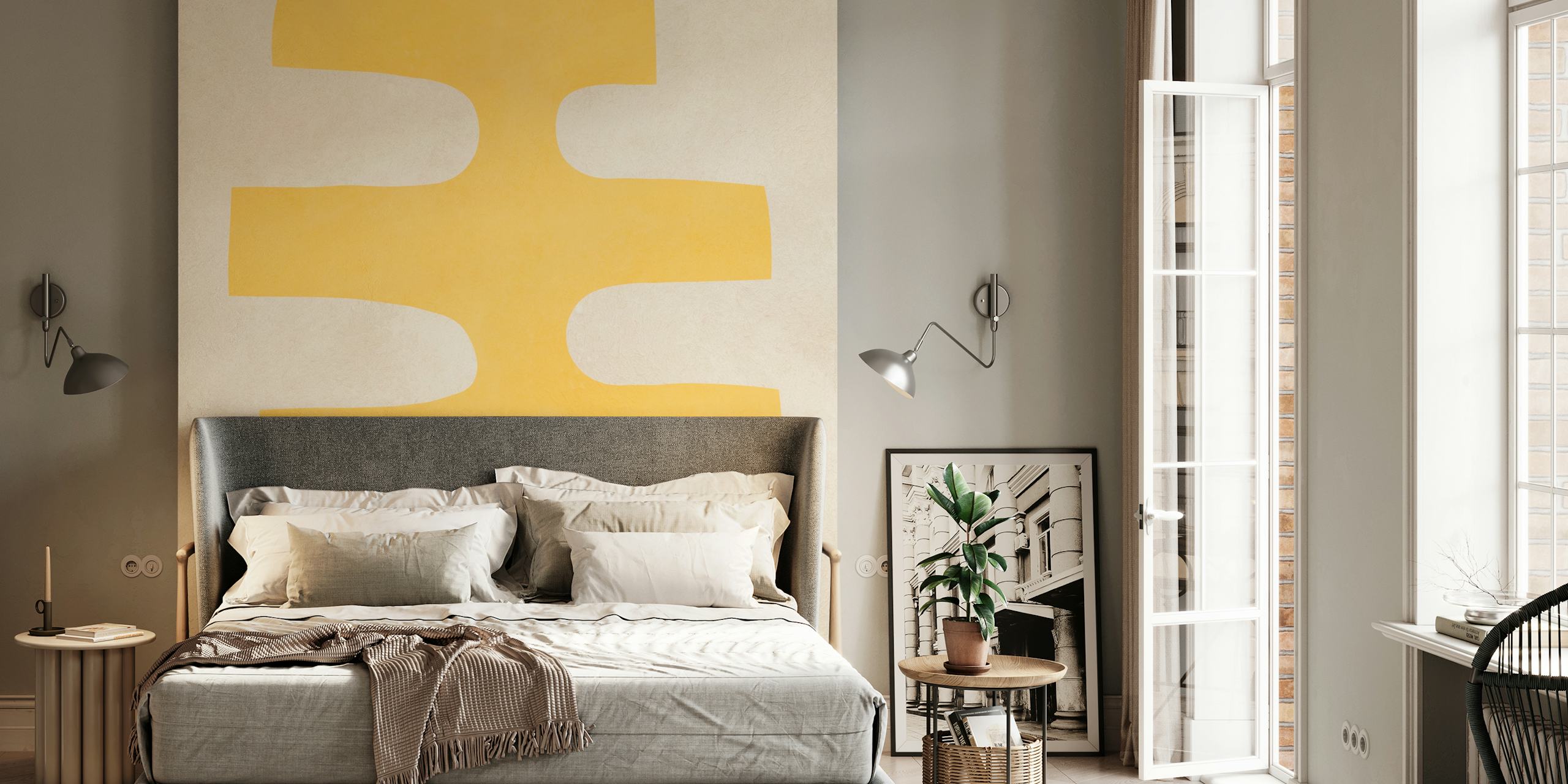Papel de parede Geometric modern art em um quarto