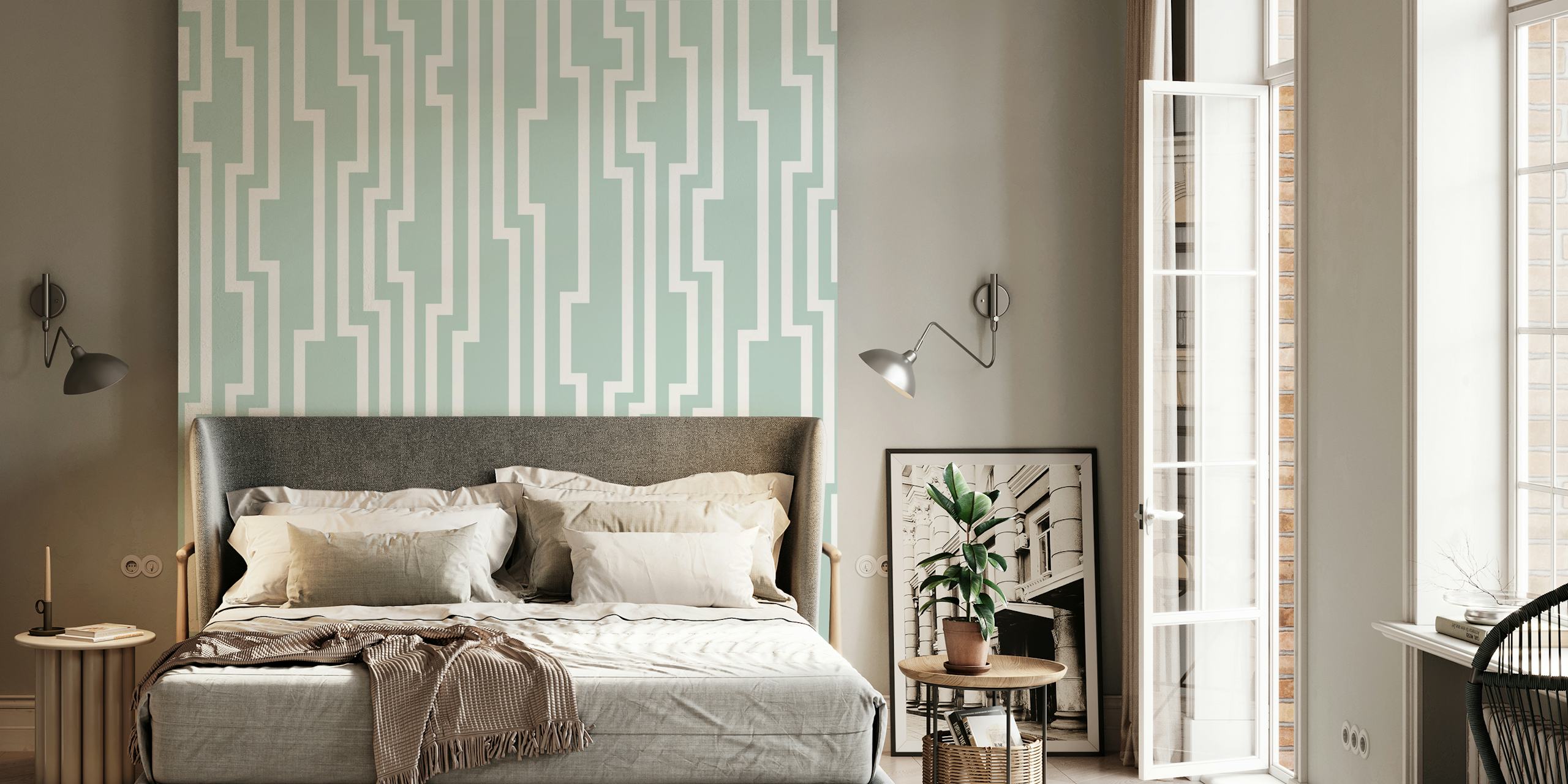 Papel de parede Modern Zigzag Chic em um quarto
