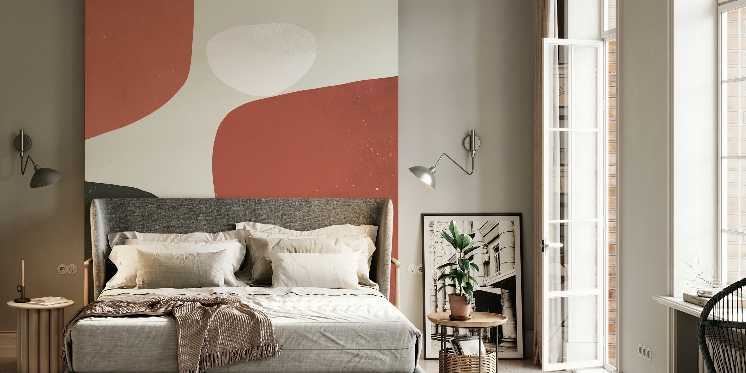 Ταπετσαρία Modern Earthy Tones σε ένα δωμάτιο