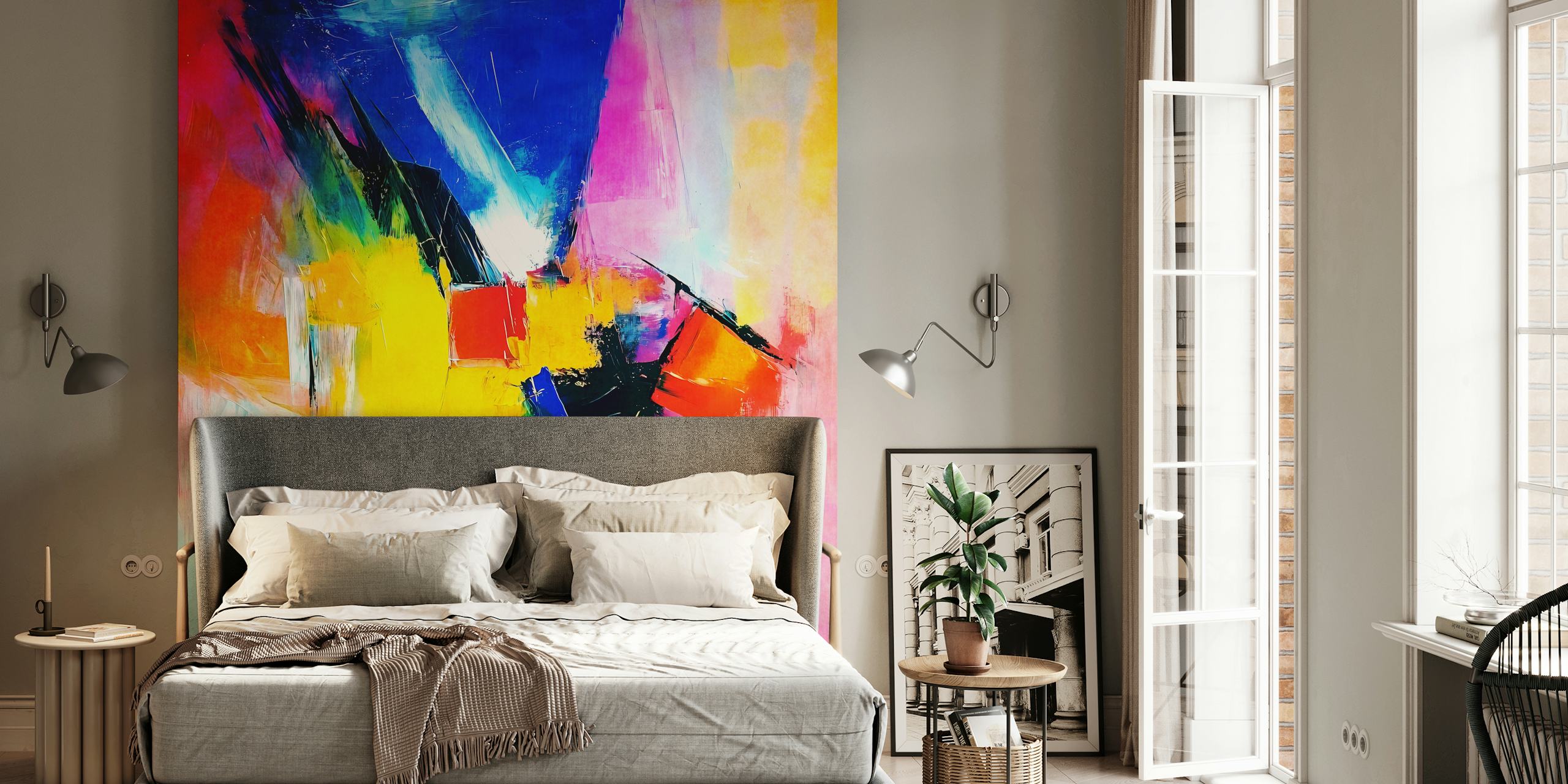 Vibrant Bold Artistic Strokes wallpaper in a room