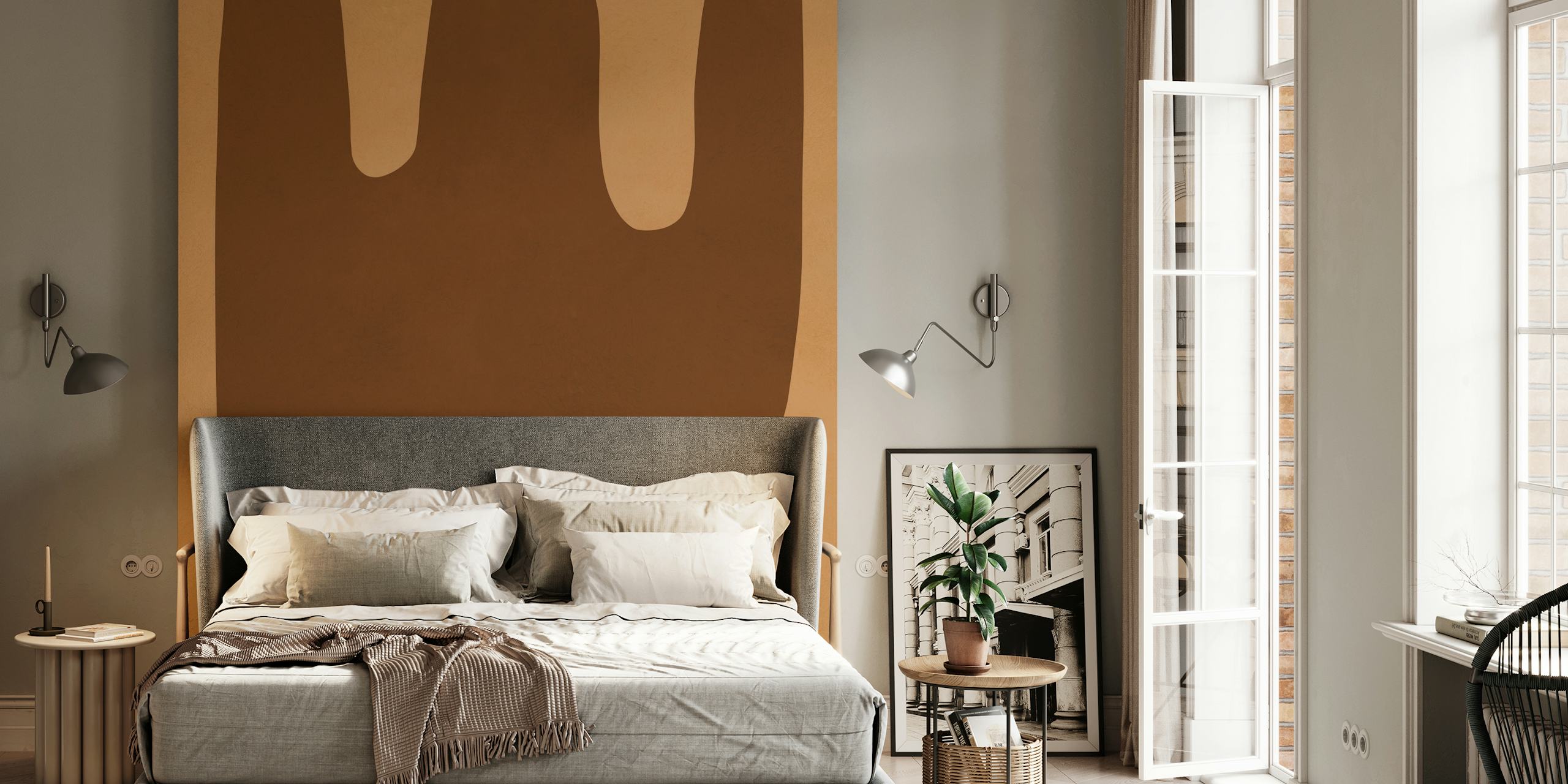 Abstract Terra Curve wallpaper in a room