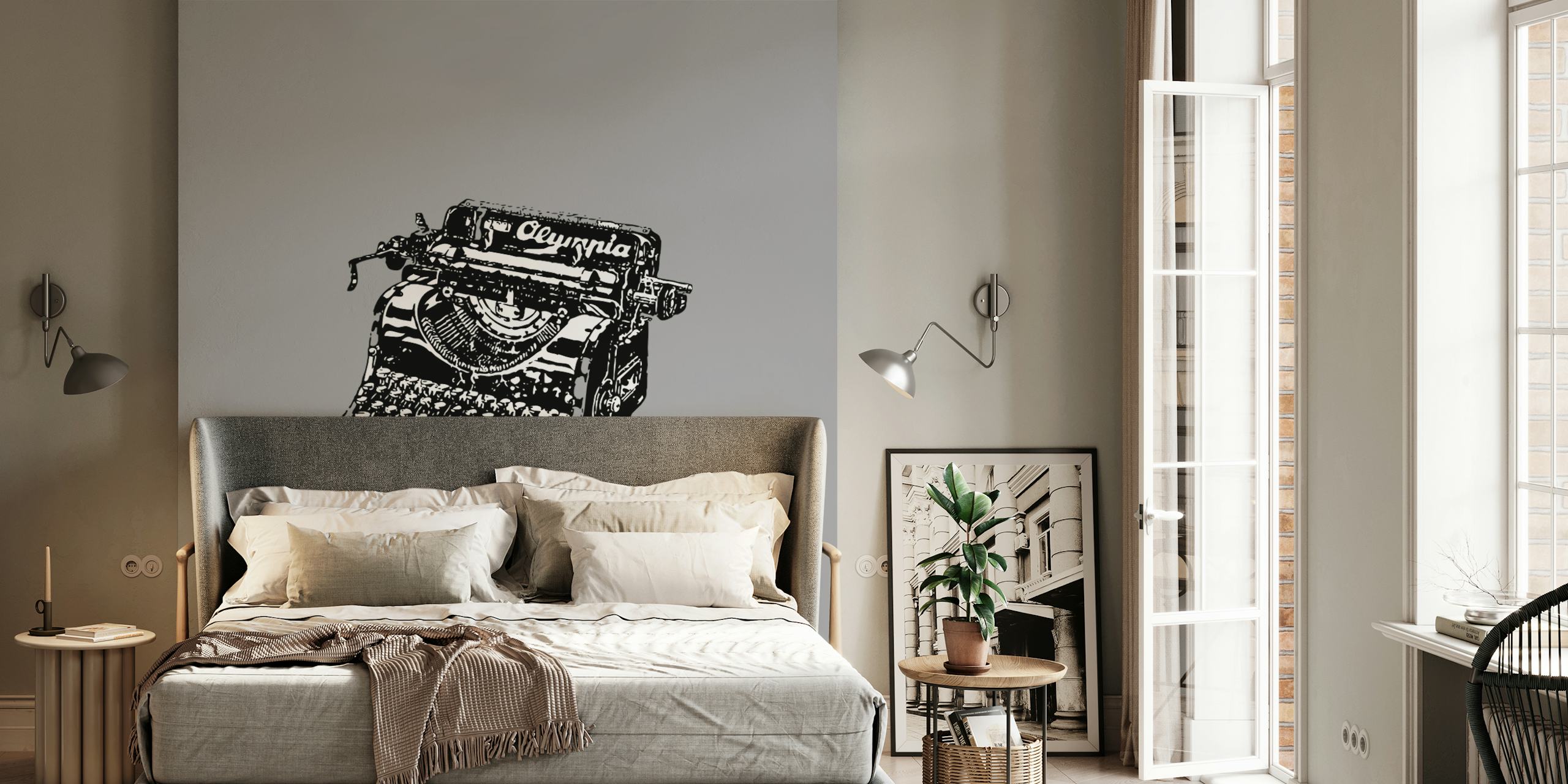 Vintage typewriter design tapet