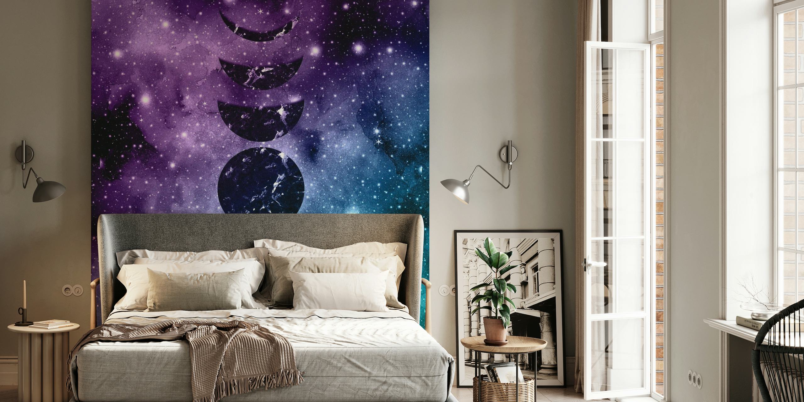 Purple Teal Galaxy Nebula 1a wallpaper