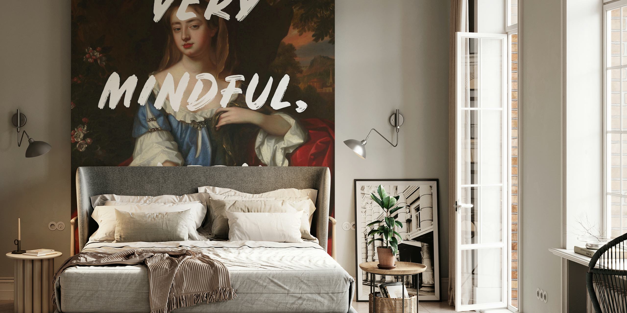 Very Mindful Very Demure Portrait wallpaper in a room