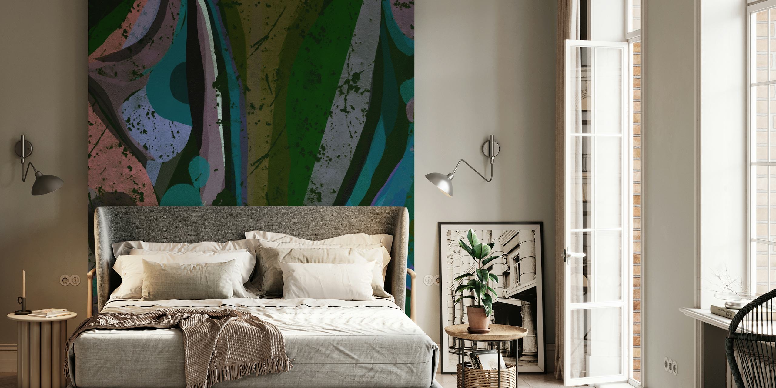 Papel de parede Modern Art Vibes em ambiente de quarto