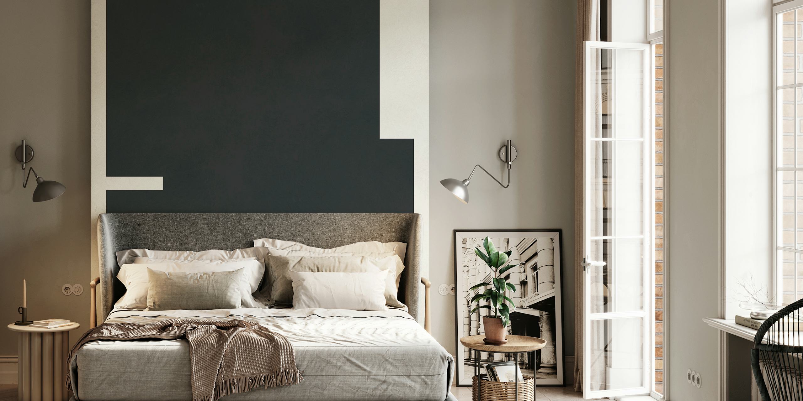 Ταπετσαρία Minimalist black squares σε ένα δωμάτιο