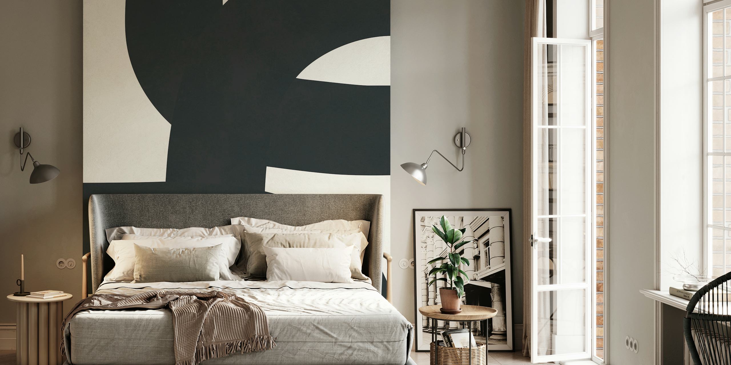 Chic Noir Vortex tapetdesign i et rom