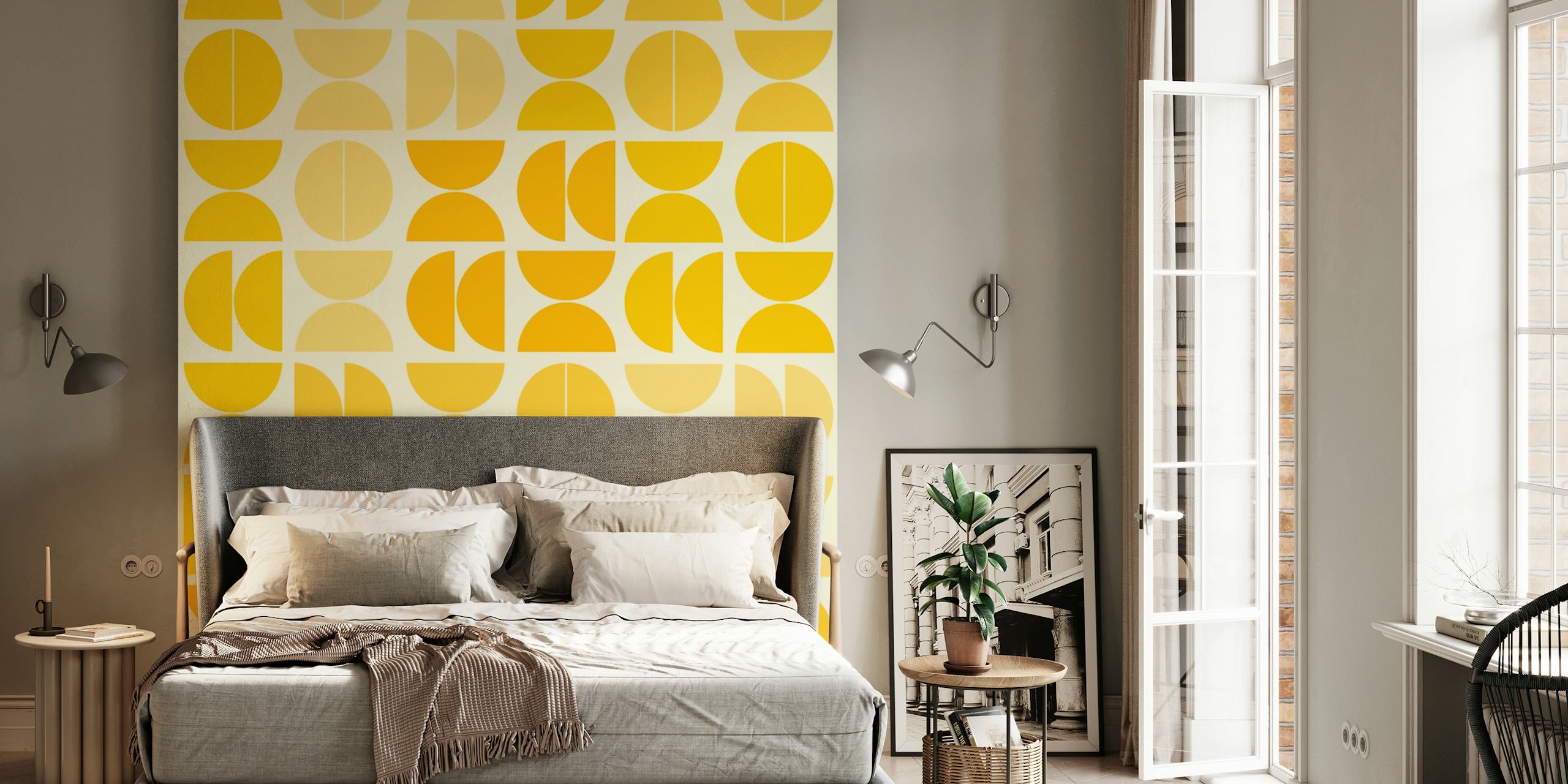 Sunny Semicircles wallpaper in a room