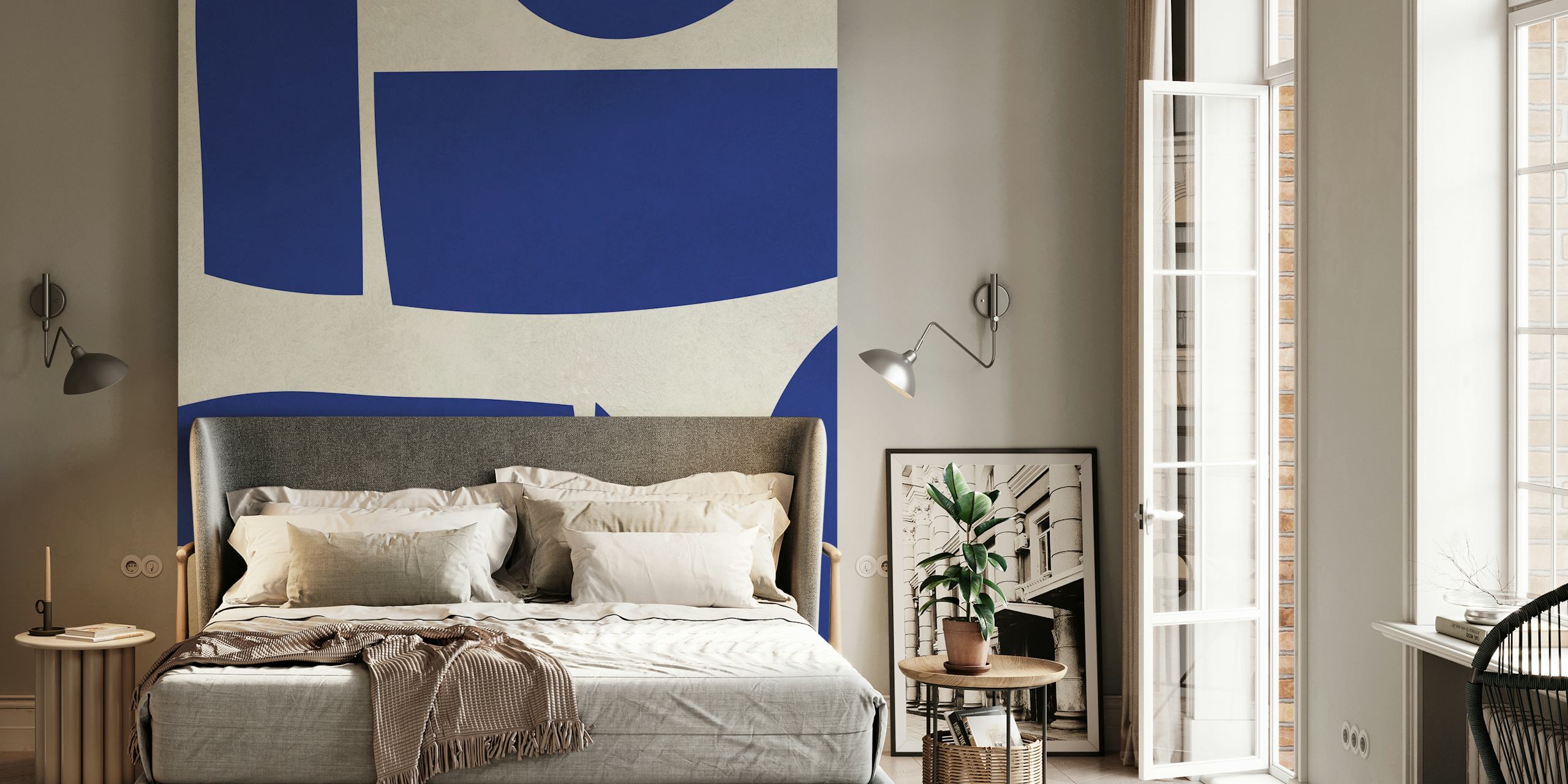 Design di Blue Geometric Harmony in una stanza