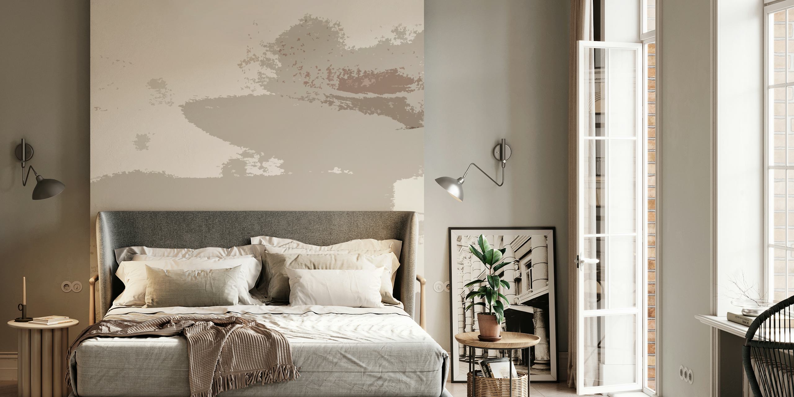 Sandy Brush Layers wallpaper displayed in a room