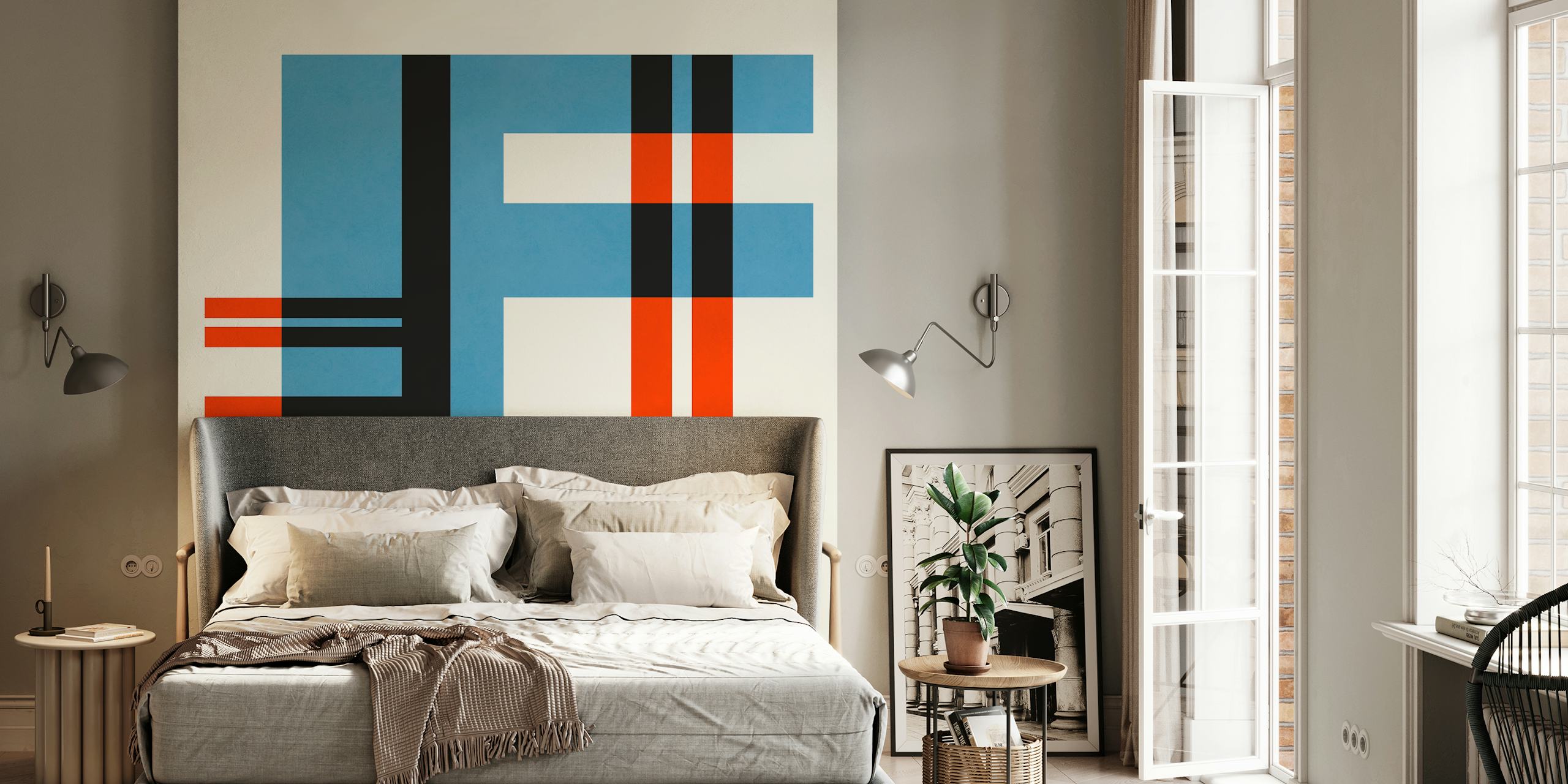 Geometric Layers 9 wallpaper in a room setting