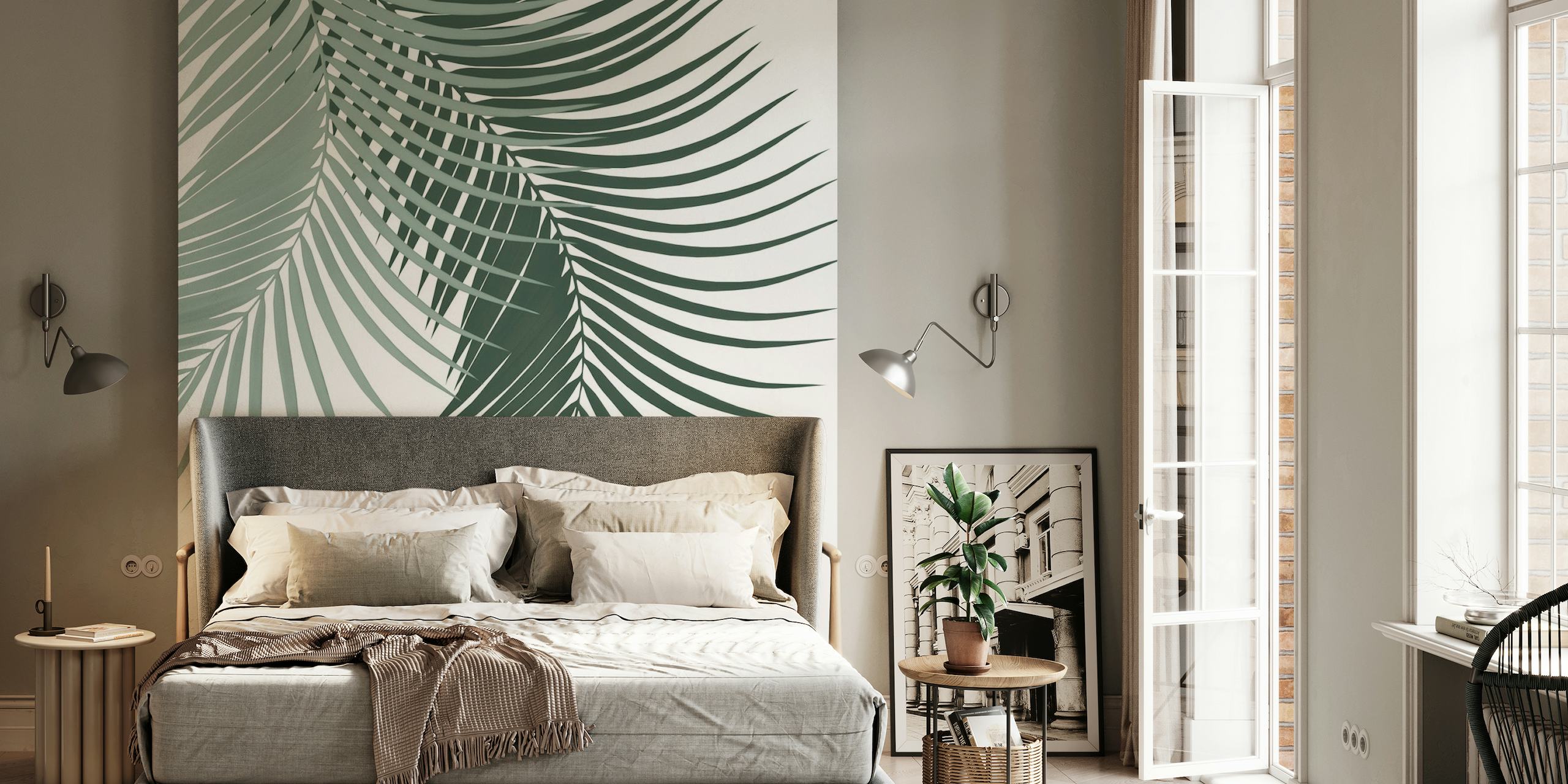 Palm Leaves Soft Dark Green 1 wallpaper