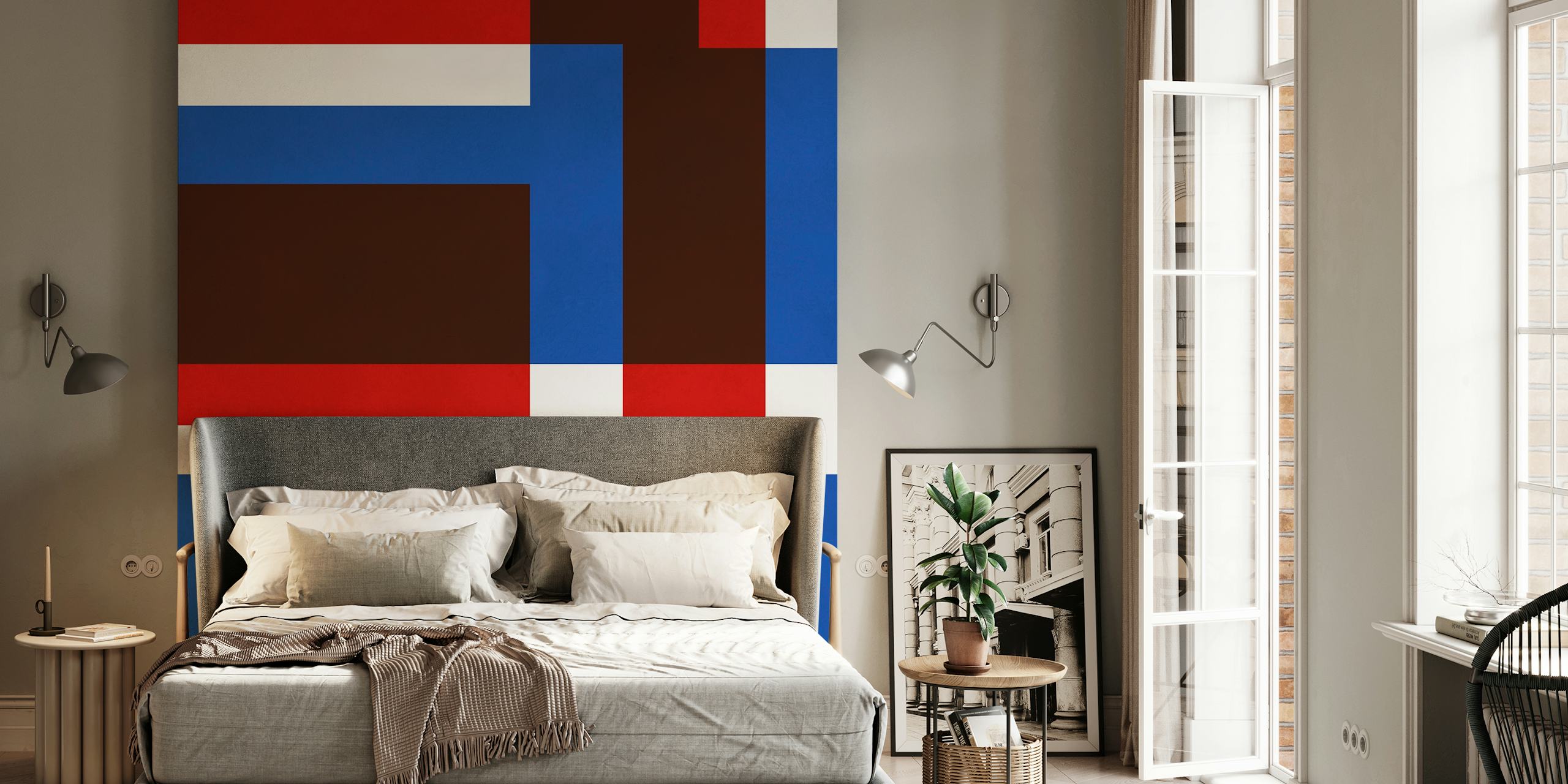 Geometric layers wallpaper in modern decor